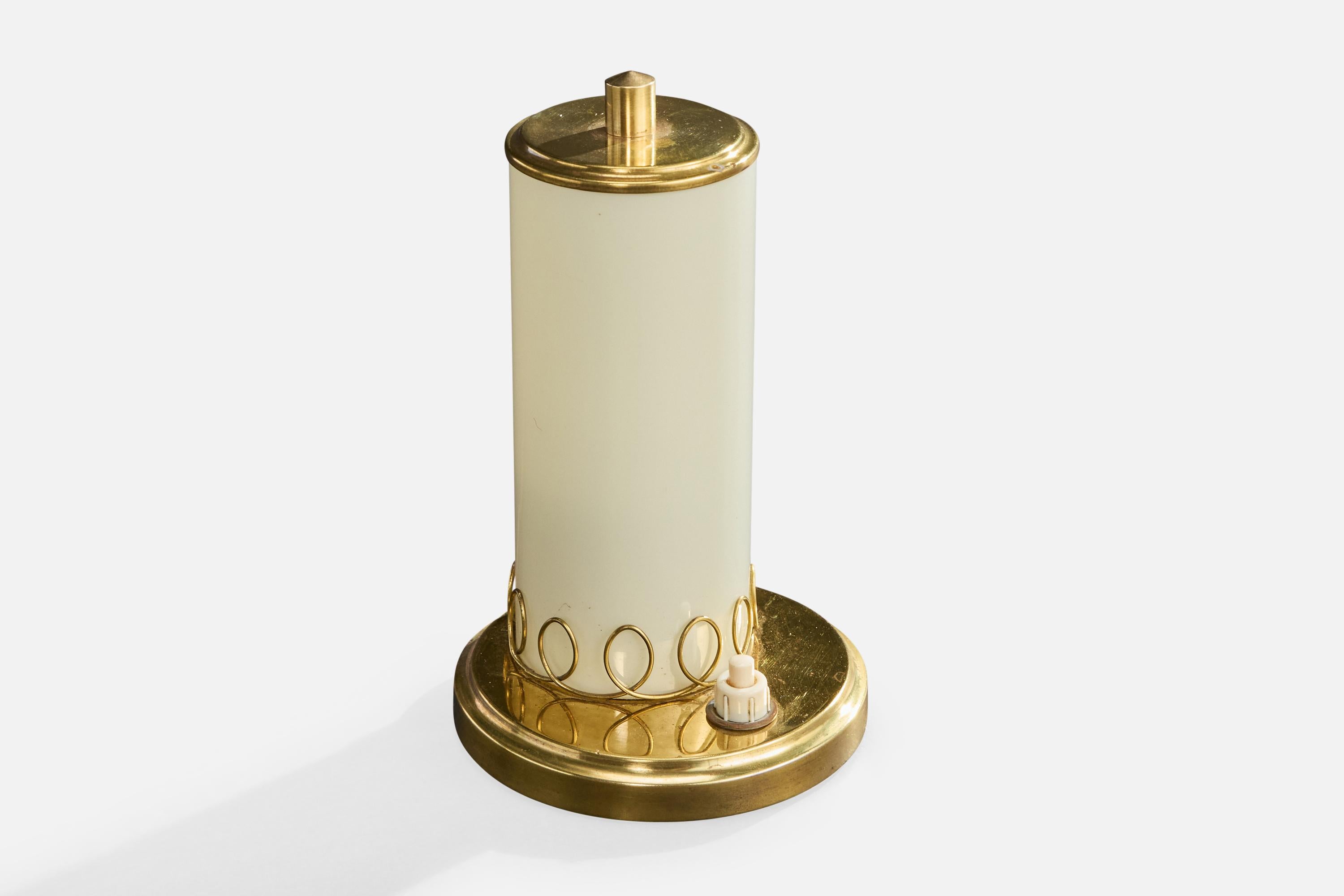 Diseñador austriaco, Lámparas de mesa, Latón, Vidrio, Austria, Años 50 Austríaco en venta