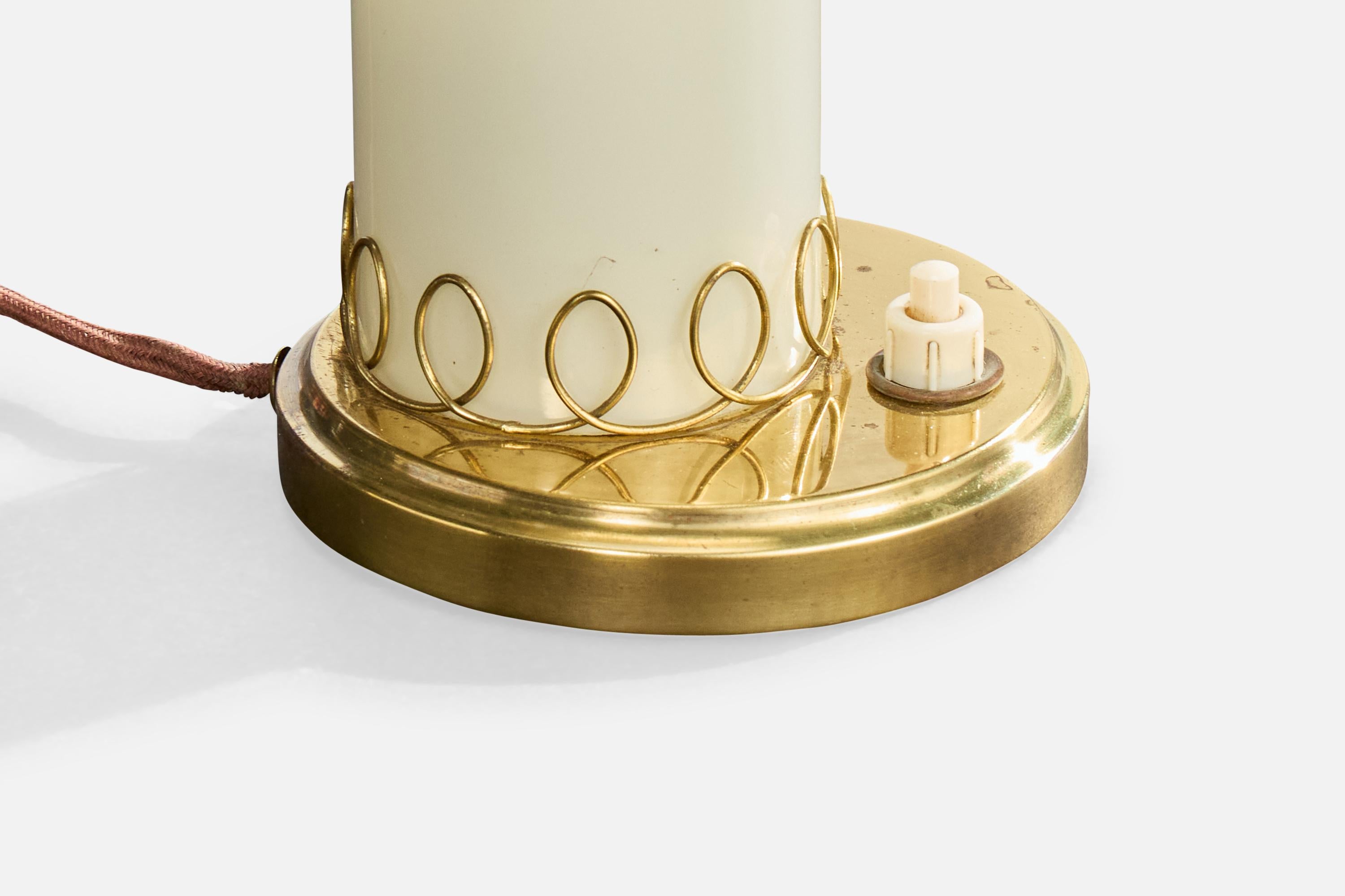 Diseñador austriaco, Lámparas de mesa, Latón, Vidrio, Austria, Años 50 en venta 1