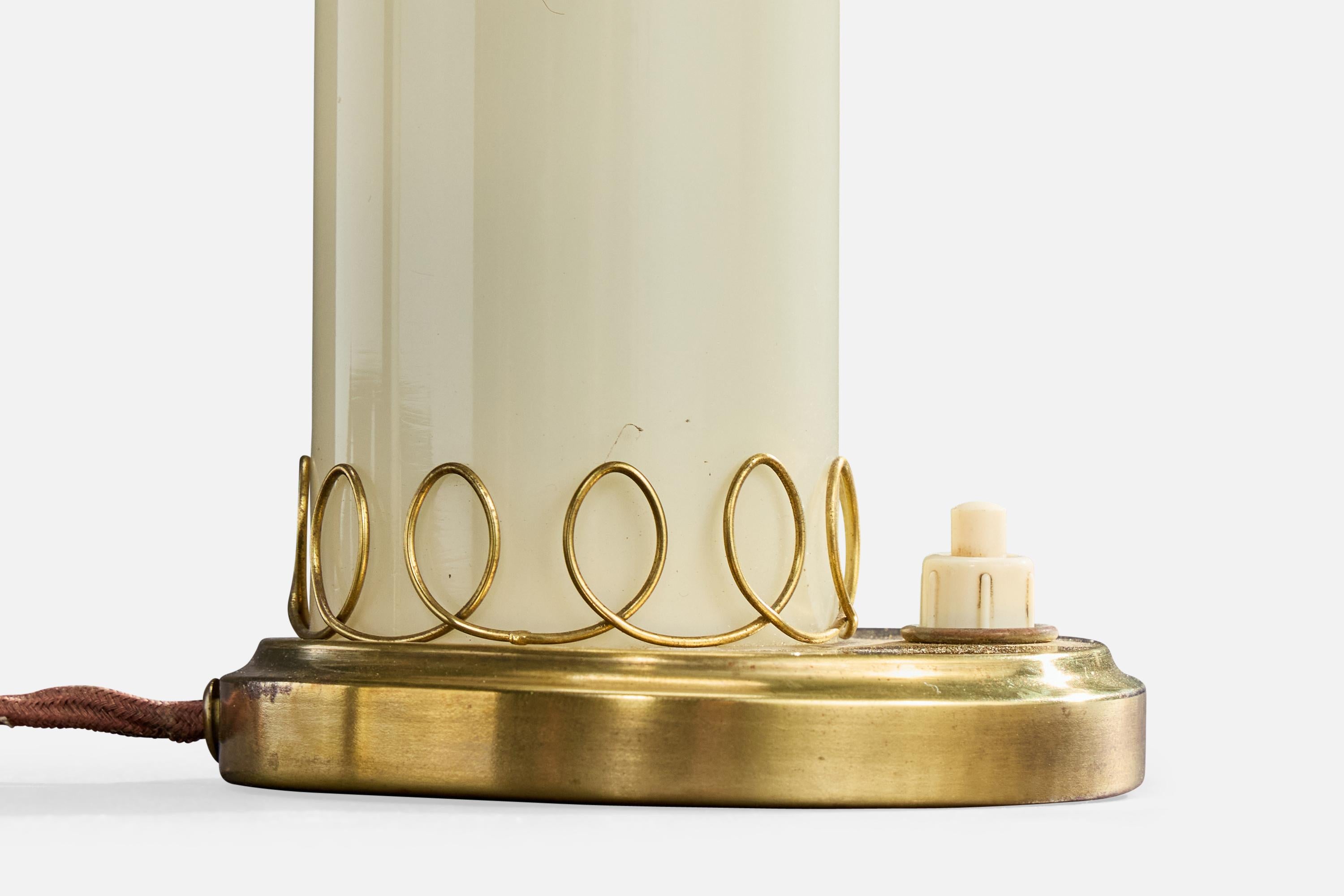 Diseñador austriaco, Lámparas de mesa, Latón, Vidrio, Austria, Años 50 en venta 2