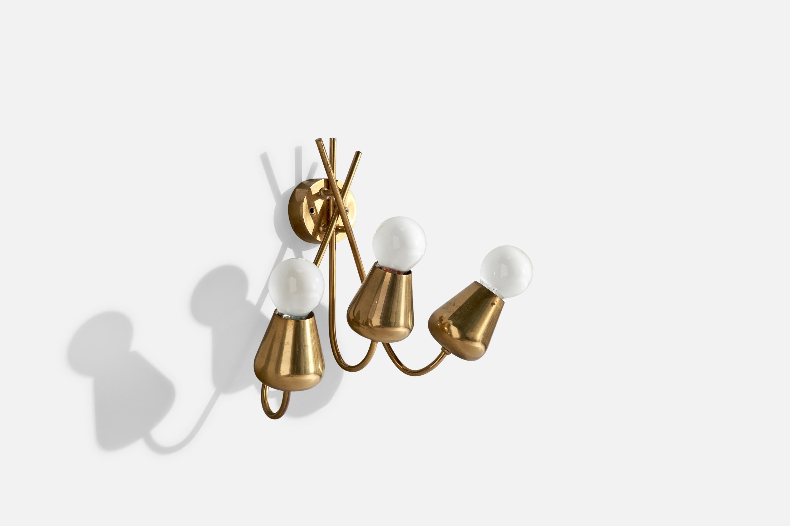 Mid-Century Modern Designer autrichien, applique murale, laiton, Autriche, années 1950 en vente