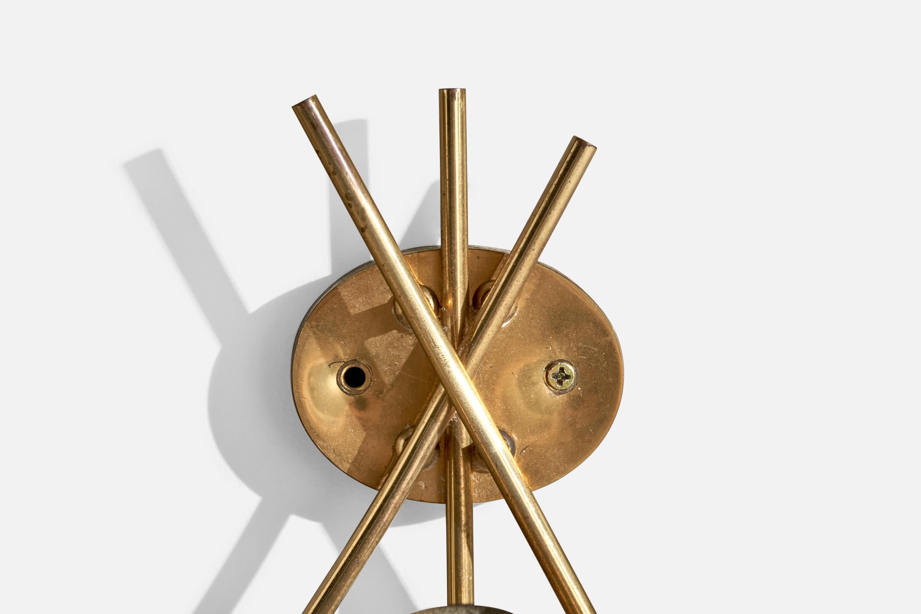 Designer autrichien, applique murale, laiton, Autriche, années 1950 en vente 1