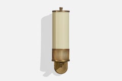 Austrian Designer, Wall Light, Brass, Glass, Austria, 1950s