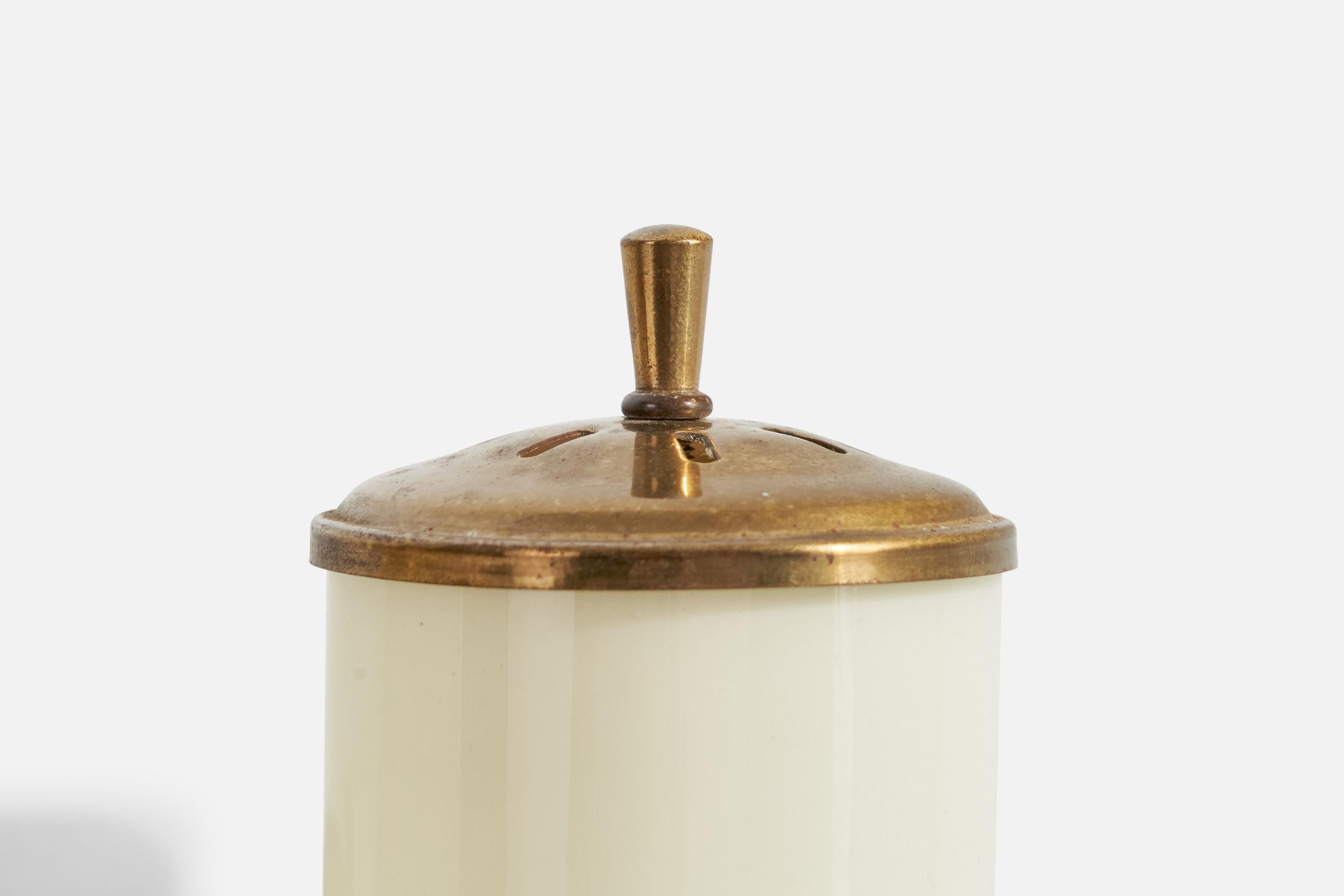 Austrian Designer, Wall Light, Brass, Glass, Austria, 1950s 4