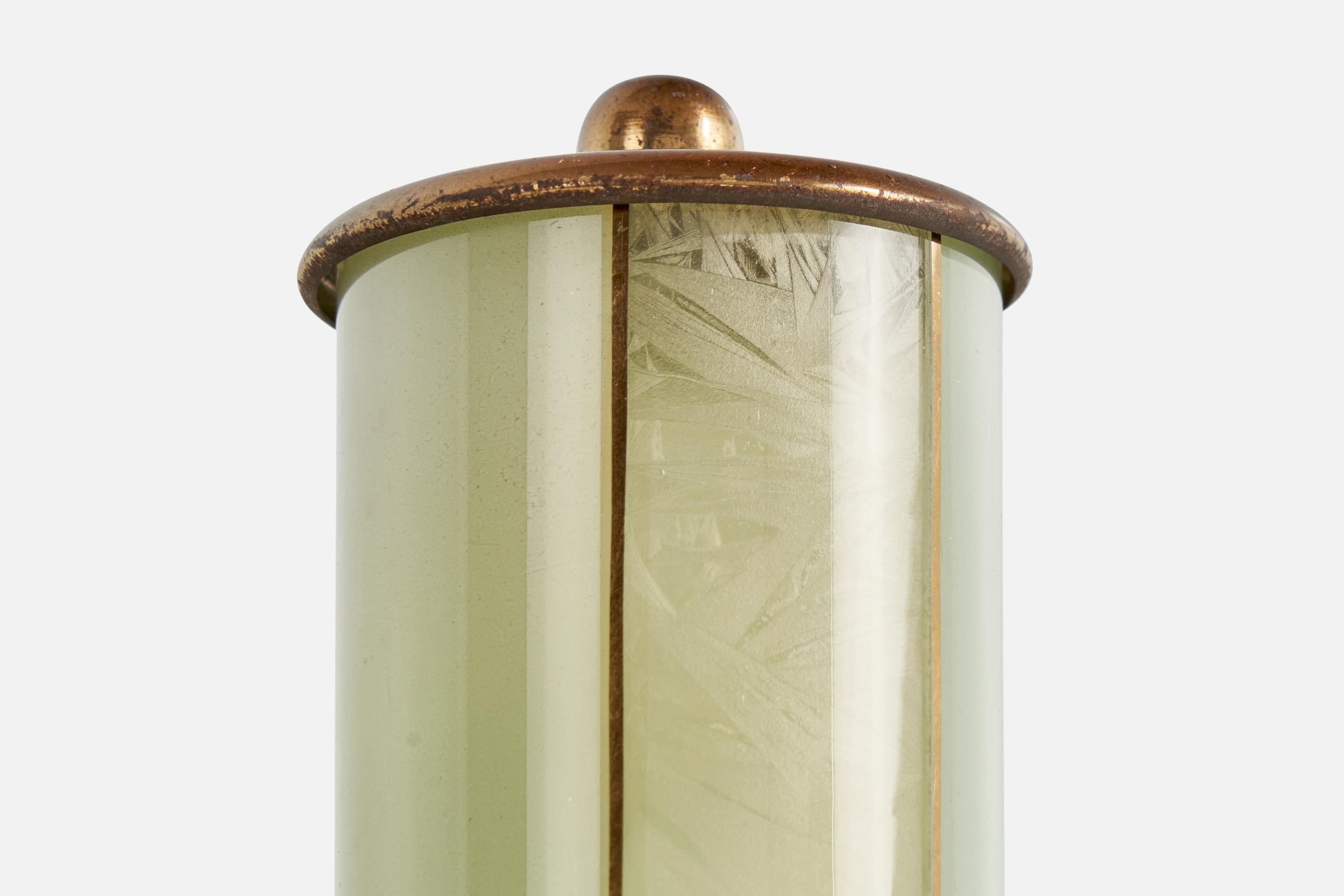 Austrian Designer, Wall Light, Brass, Glass, Austria, 1950s 5