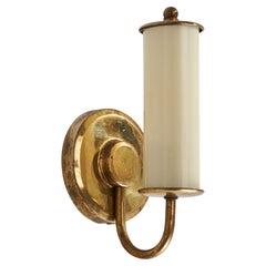 Austrian Designer, Wall Light, Brass, Glass, Austria, 1950s