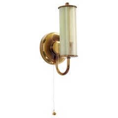 Austrian Designer, Wall Light, Brass, Glass, Austria, 1950s