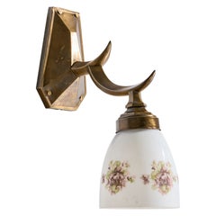 Diseñador austriaco, Aplique, Latón, Cristal, Austria, Años 1950