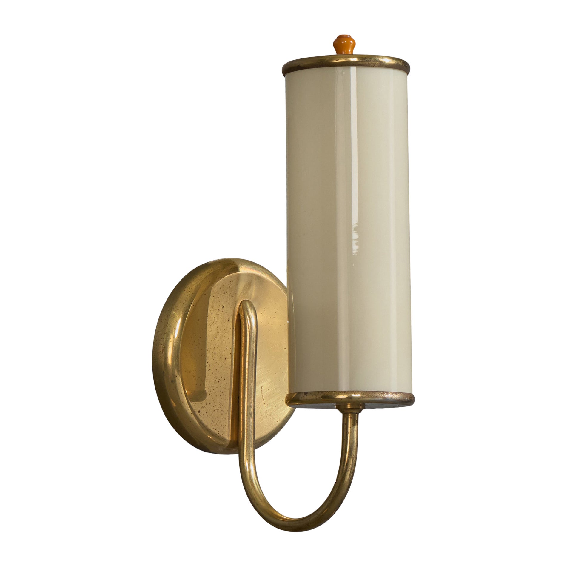 Austrian Designer, Wall Light, Brass, Glass, Austria, 1950s