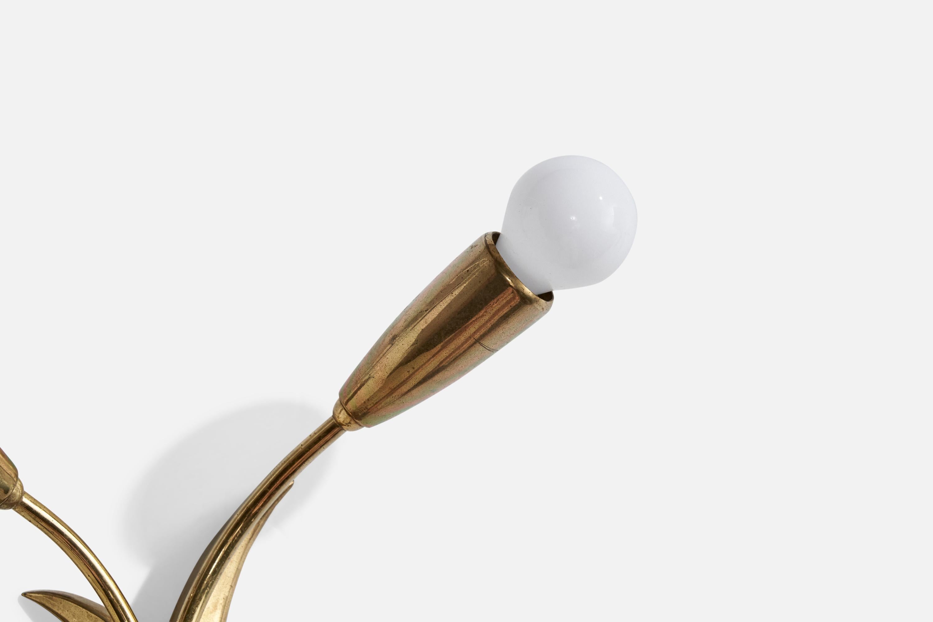 Designer autrichien, lampes murales, laiton, Autriche, années 1950 en vente 3