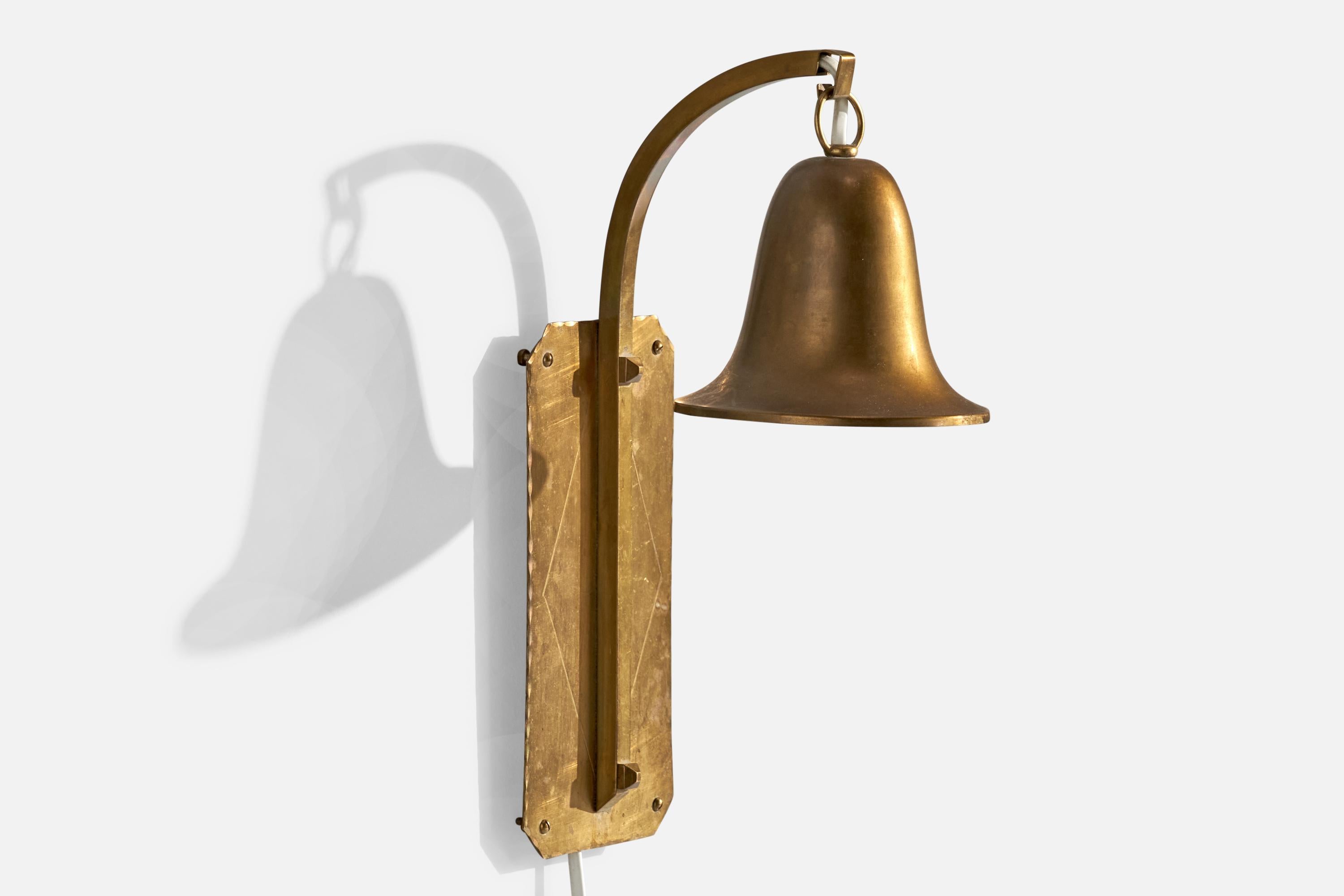 Autrichien Designer autrichien, lampes murales, laiton, Autriche, années 1950 en vente