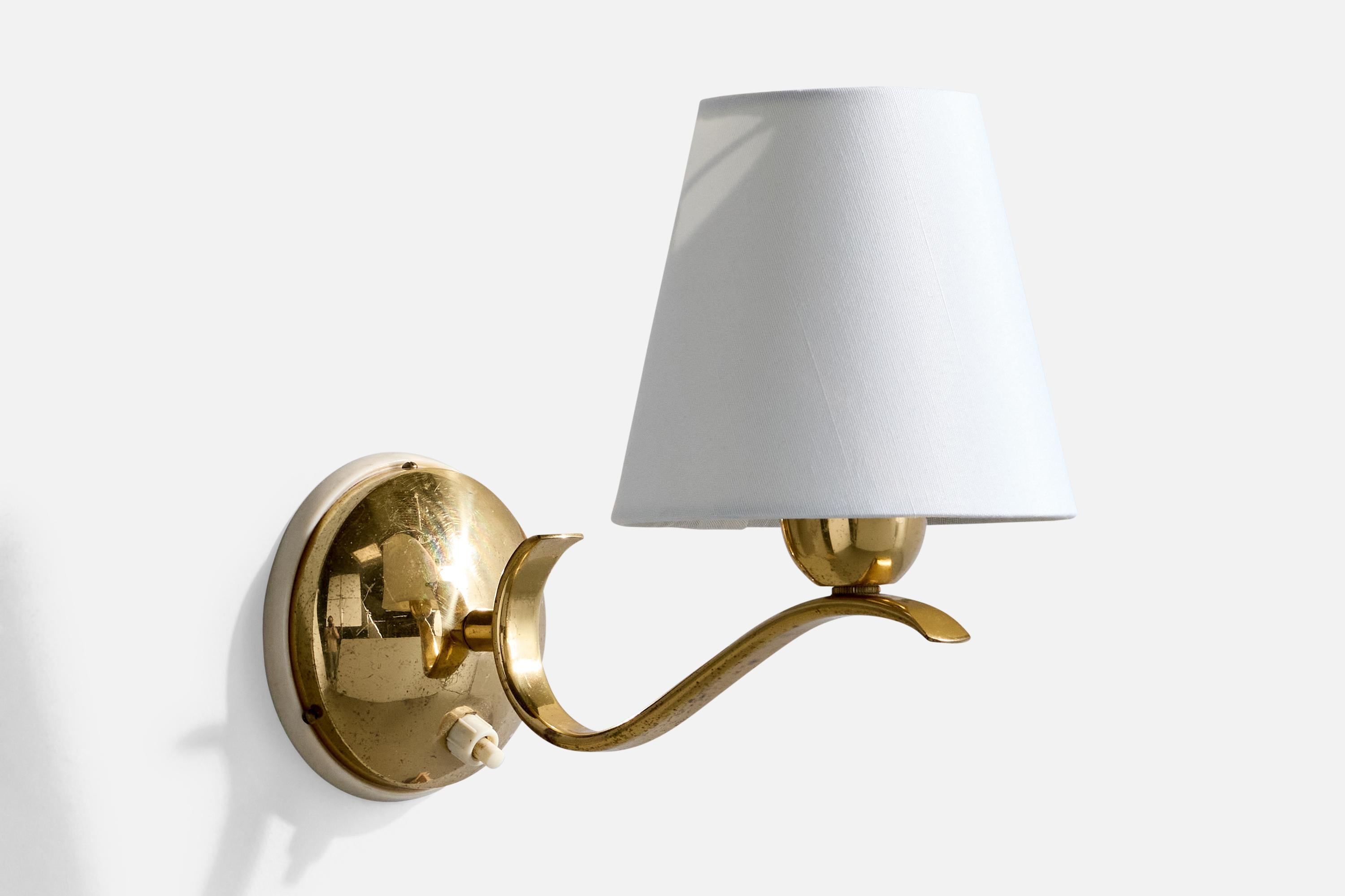 Autrichien Designer autrichien, Lights, laiton, tissu, Autriche, années 1950 en vente