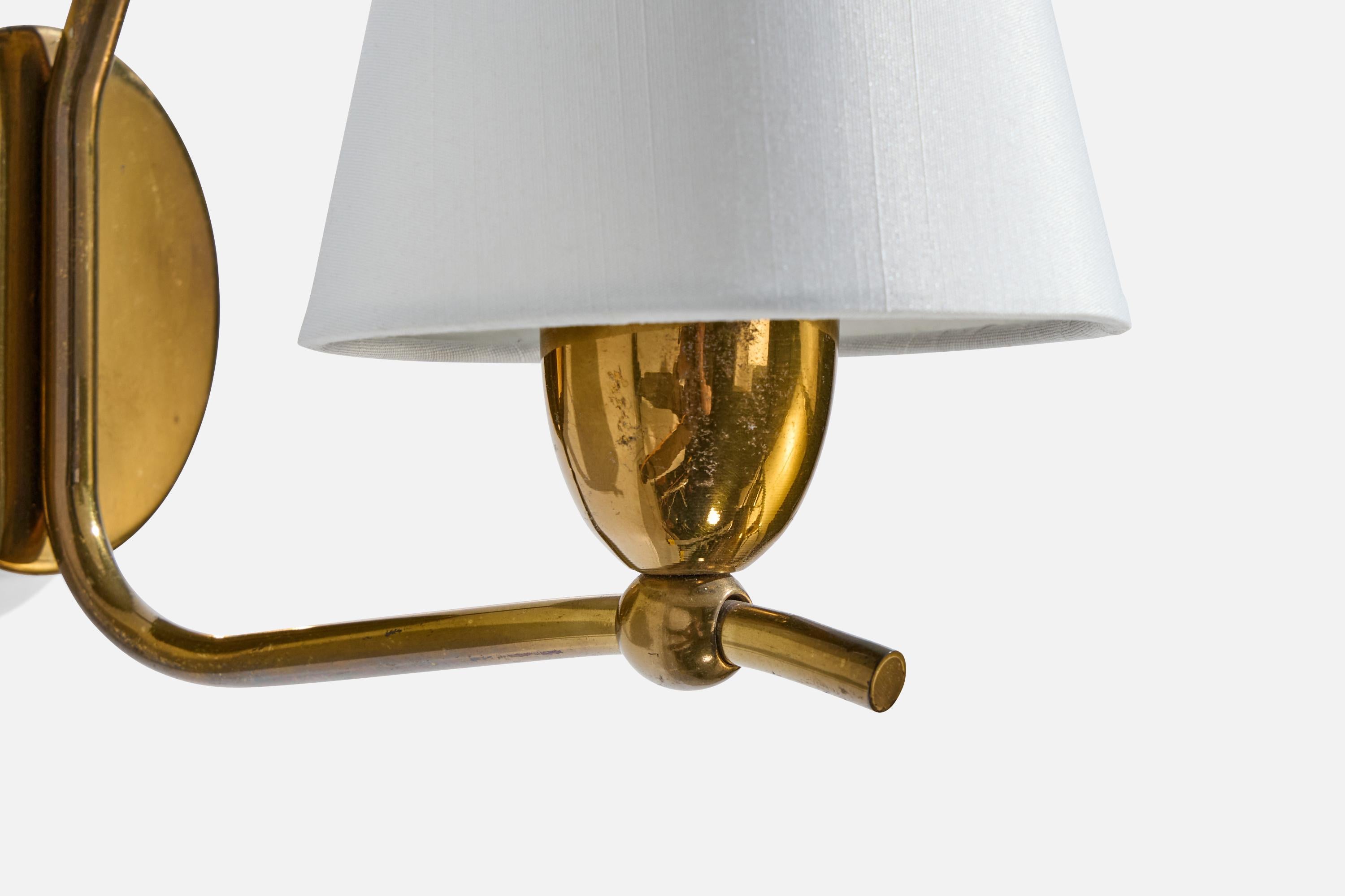 Laiton Designer autrichien, Lights, laiton, tissu, Autriche, années 1950 en vente