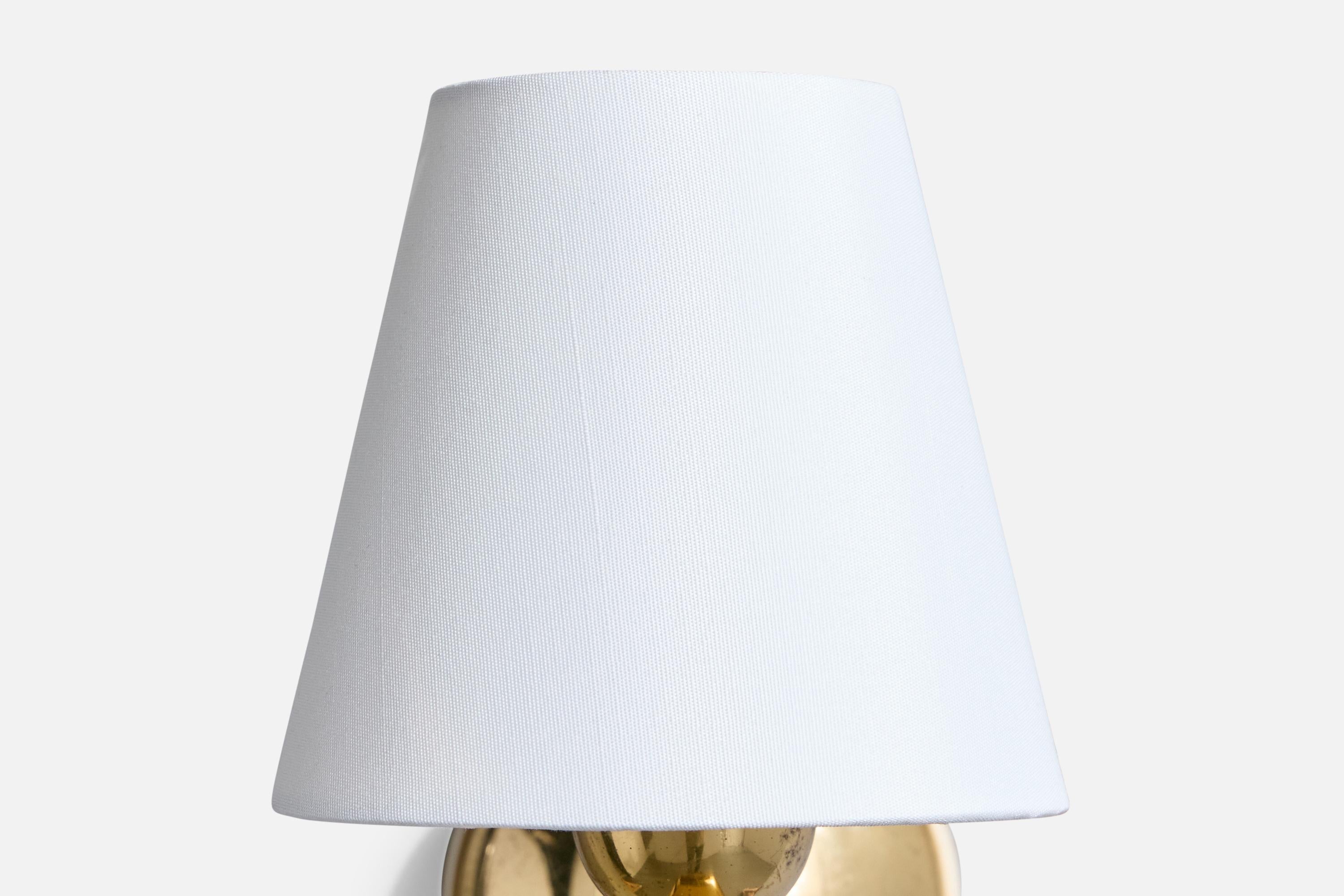 Designer autrichien, Lights, laiton, tissu, Autriche, années 1950 en vente 1