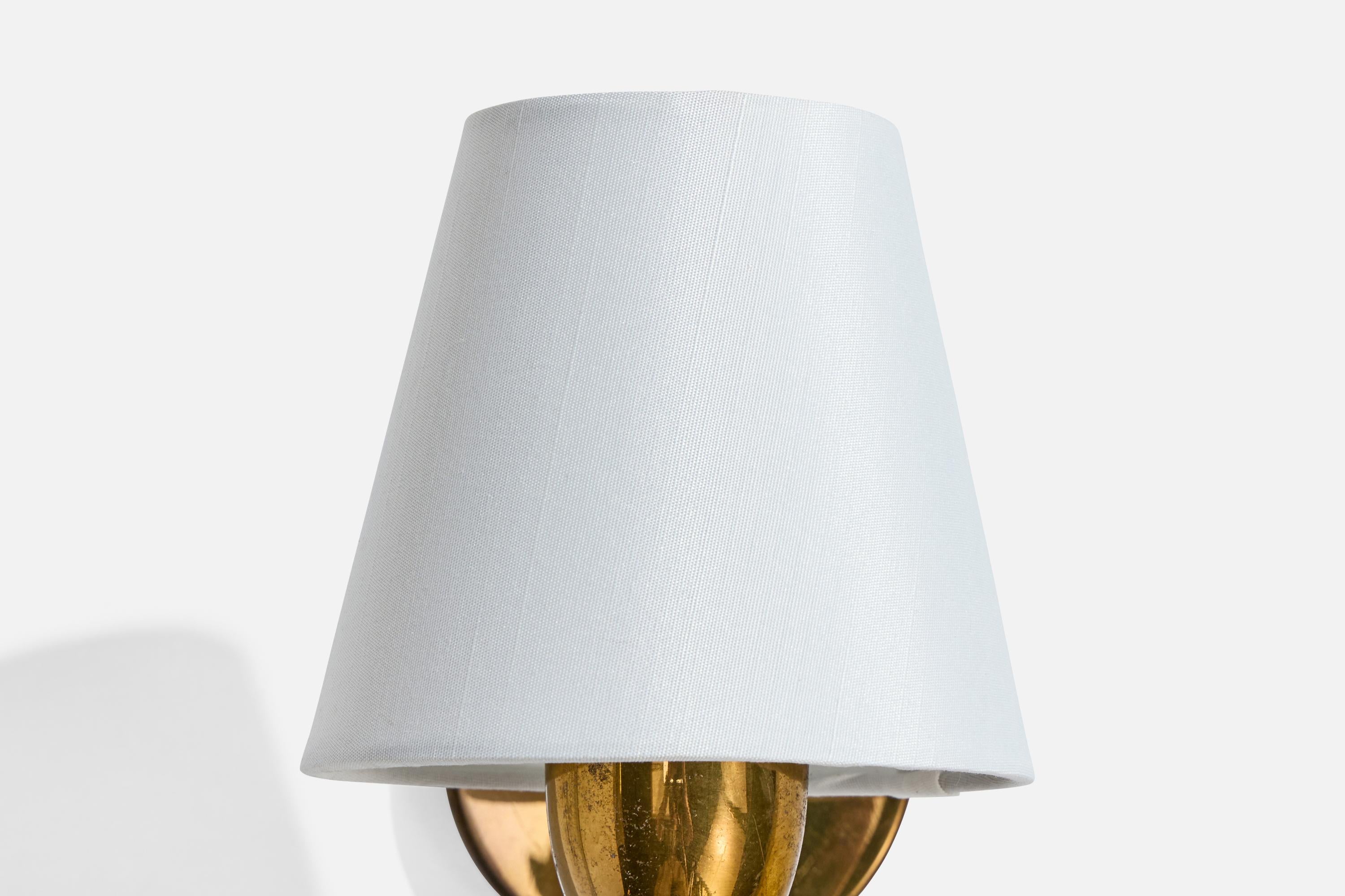 Designer autrichien, Lights, laiton, tissu, Autriche, années 1950 en vente 2