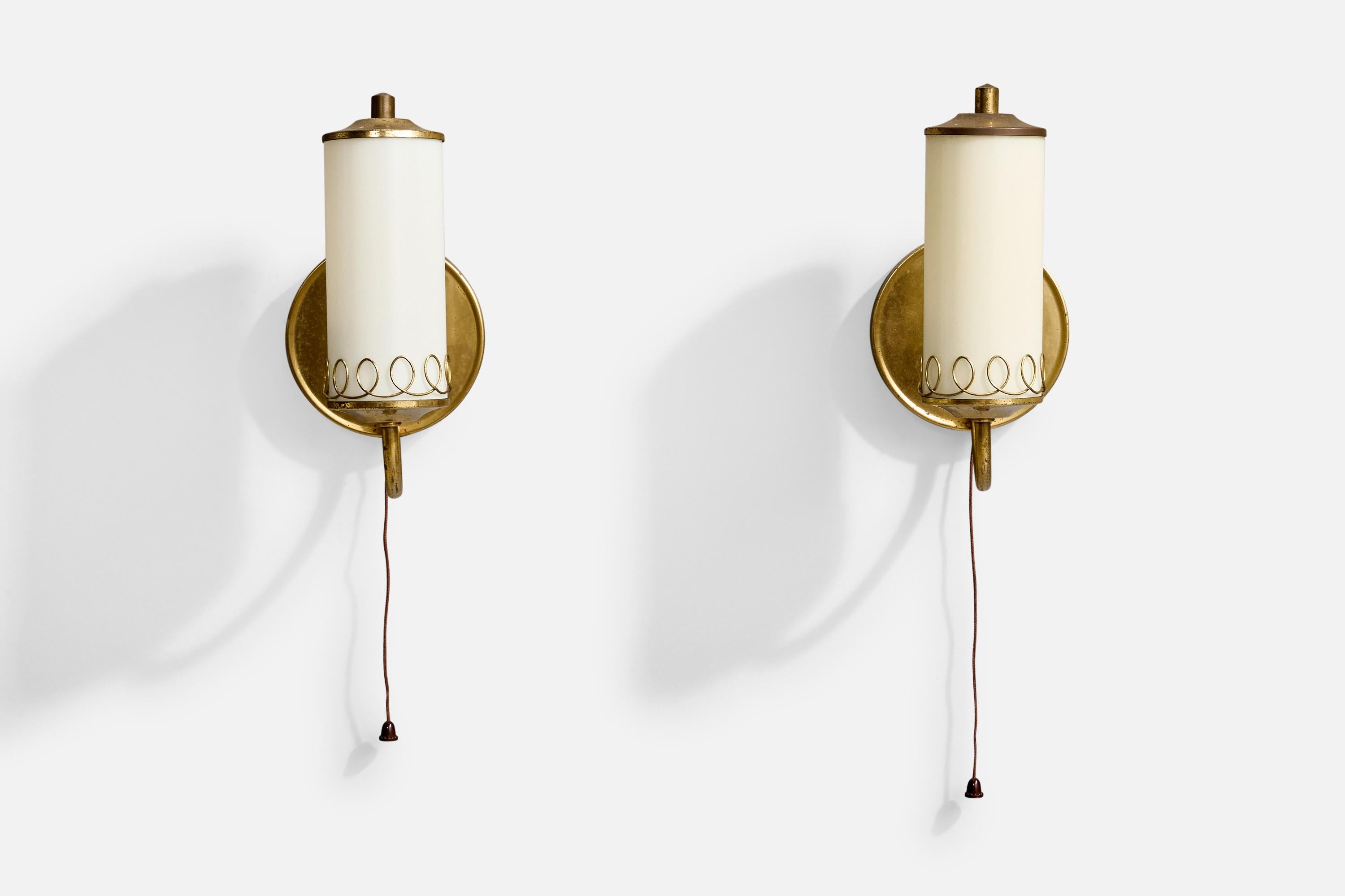 Mid-Century Modern Design/One, Lights, laiton, verre, Autriche, années 1950 en vente