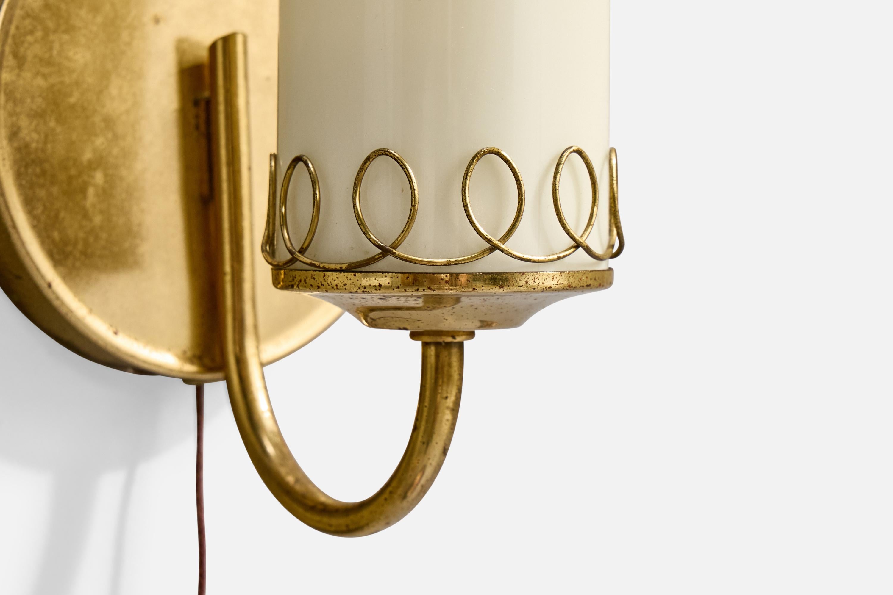 Laiton Design/One, Lights, laiton, verre, Autriche, années 1950 en vente