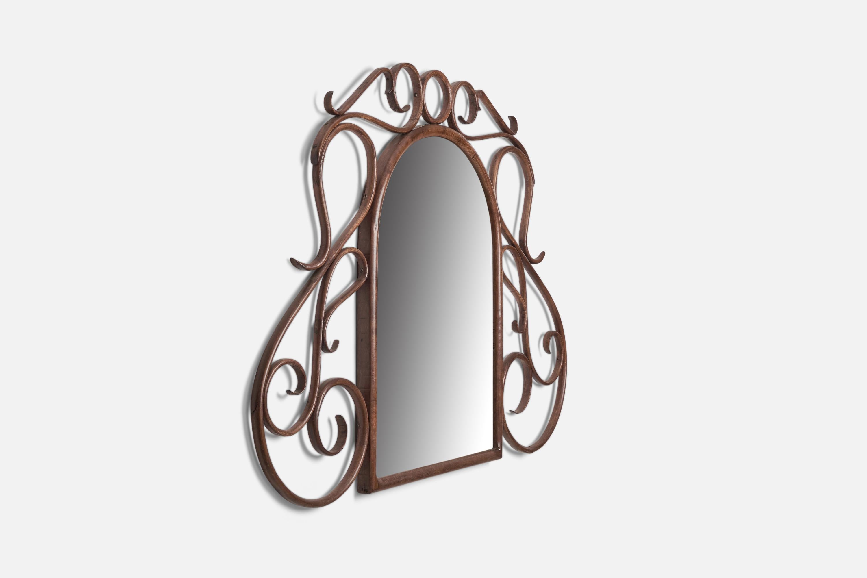 Austrian Designer, Wall Mirror, Bentwood, Austria, circa 1900 In Good Condition For Sale In High Point, NC
