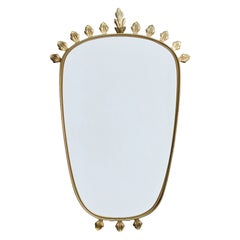 Austrian Designer, Wall Mirror, Brass, Austria, 1950s