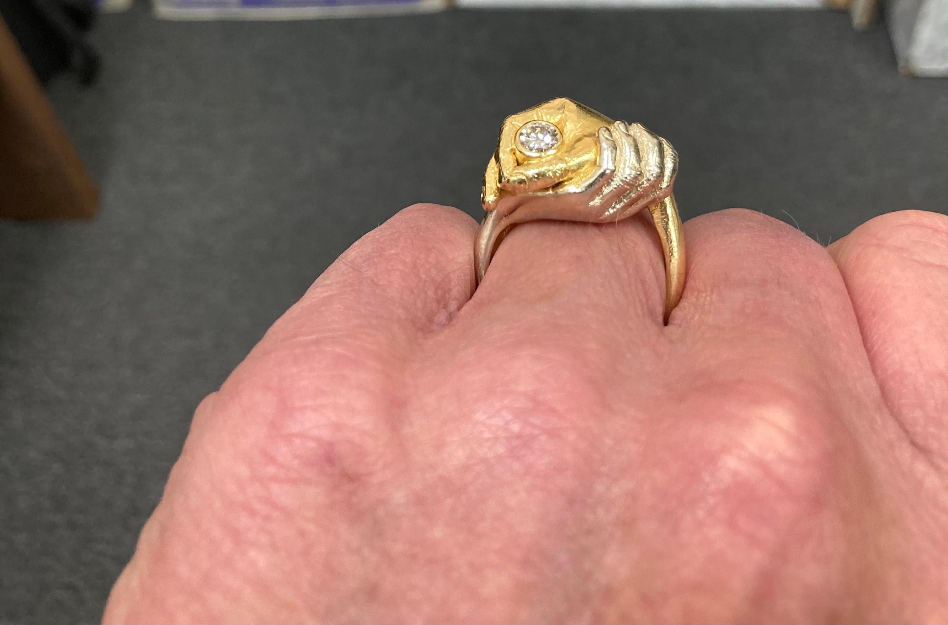 Fede Gimmel Diamant-Ring aus zweifarbigem Gold für Damen oder Herren