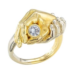 Fede Gimmel Diamant-Ring aus zweifarbigem Gold