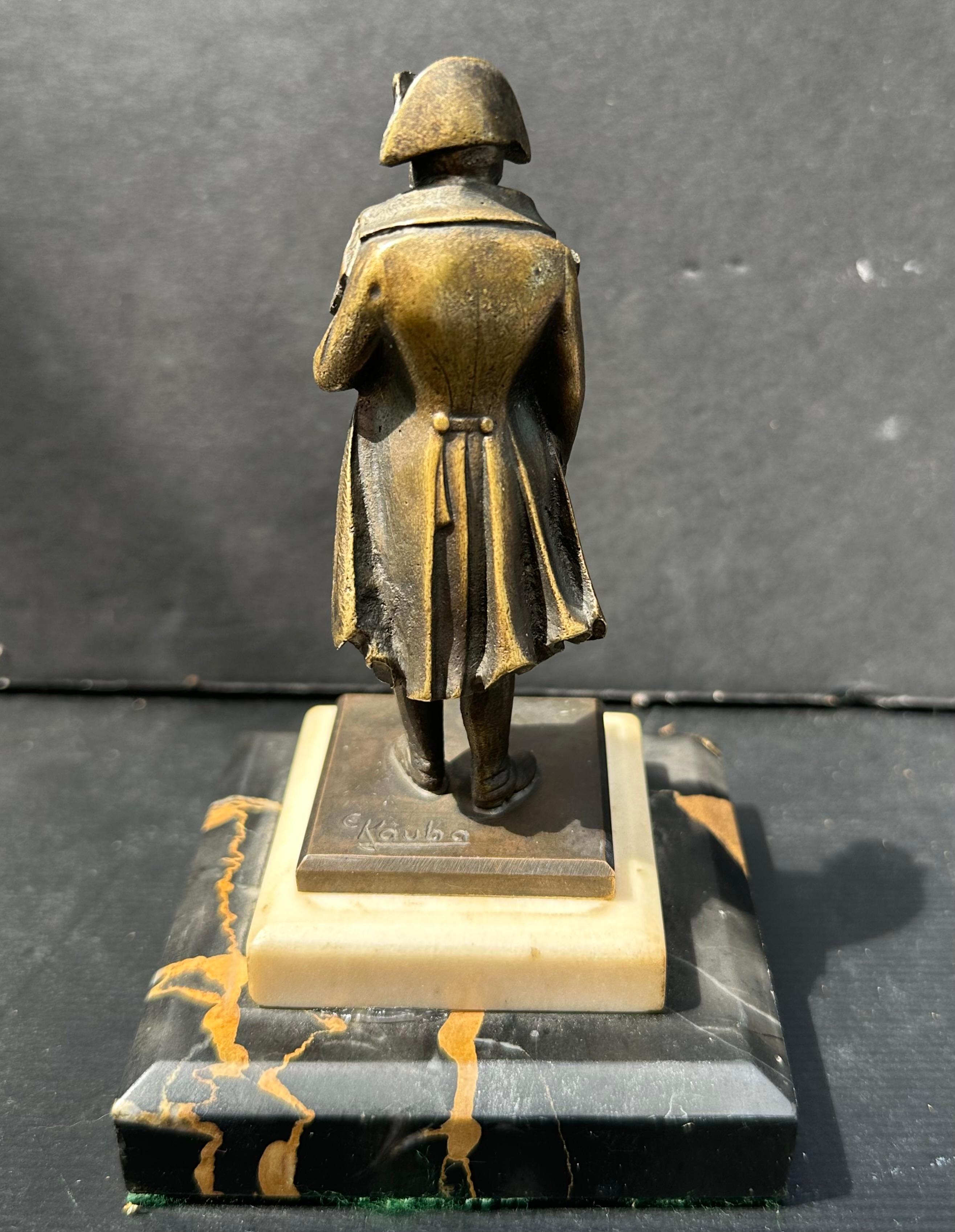 Calco Statuetta austriaca in bronzo di Napoleone Bonaparte firmata KAUBA. in vendita