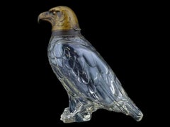 Austrian Eagle Cut Crystal Glass Figural Decanter