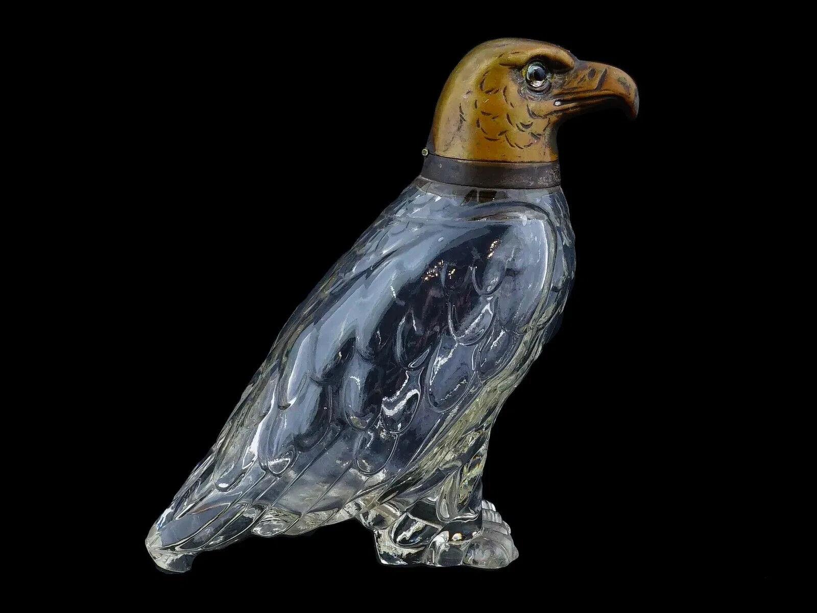 Decantador Figurado de Cristal Tallado Águila Austriaca siglo XIX en venta
