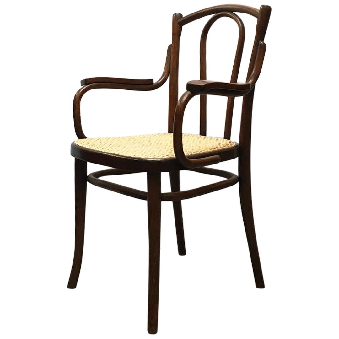 Austrian Early 20th Century Wood and Vienna Straw Chair by Thonet, 1900s