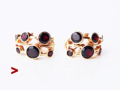 Austrian Earrings Garnet solid 14K Gold / 8.5 gr