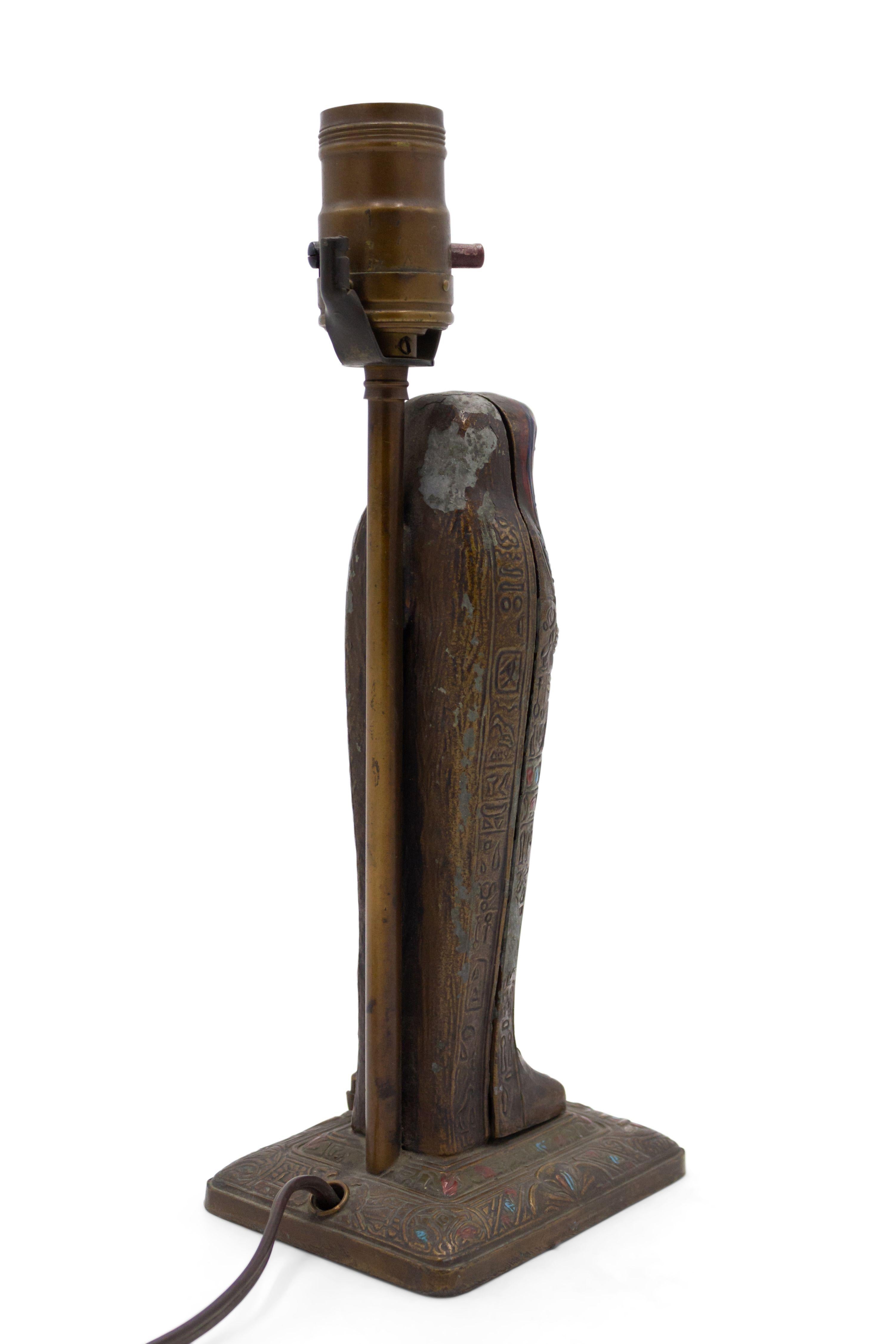 Austrian Egyptian Revival Style Bronze Sarcophagus Metamorphic Table Lamp 1