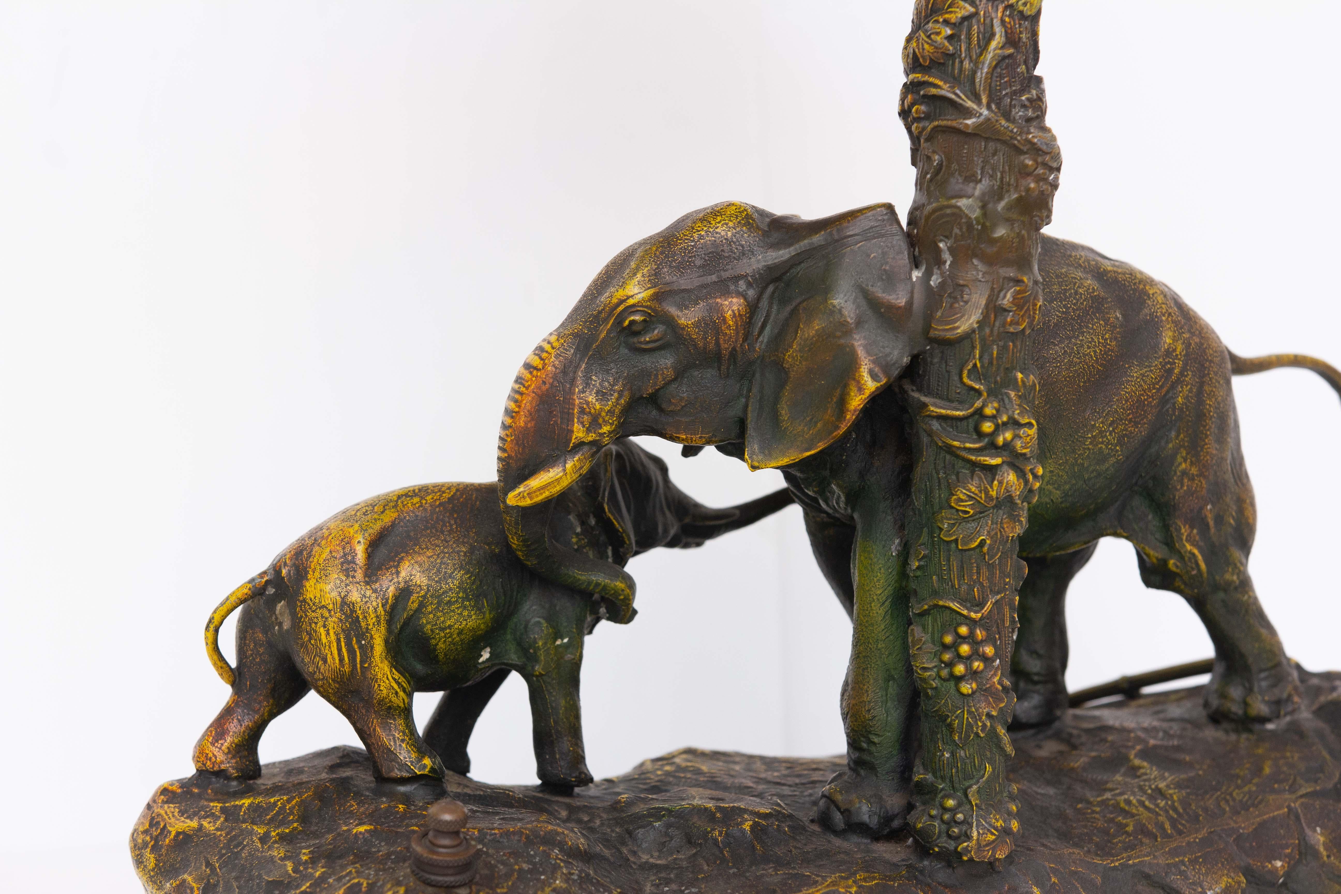 European Austrian Elephant Sculpture Lamp Early 20th Century