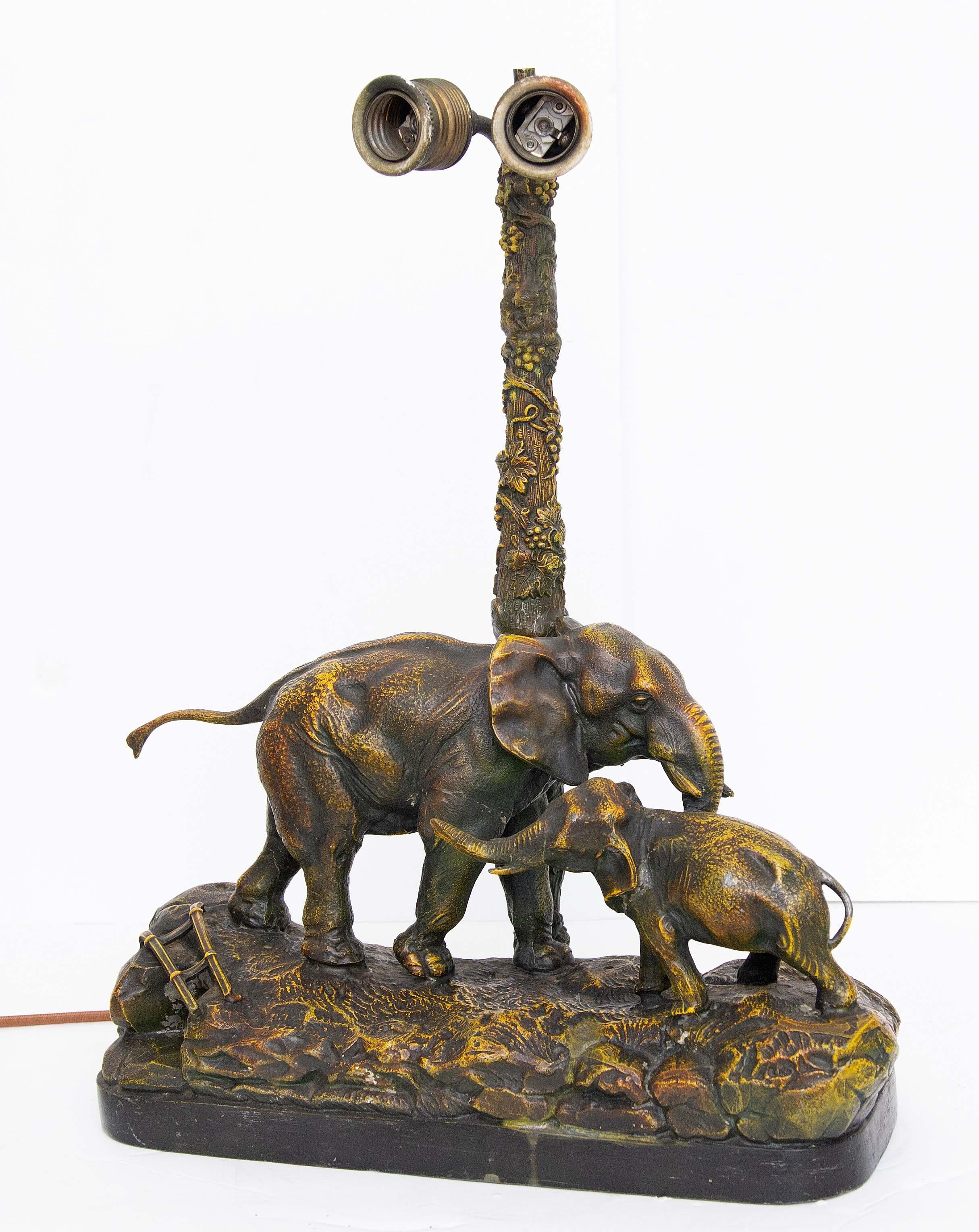 Austrian Elephant Sculpture Lamp Early 20th Century 1