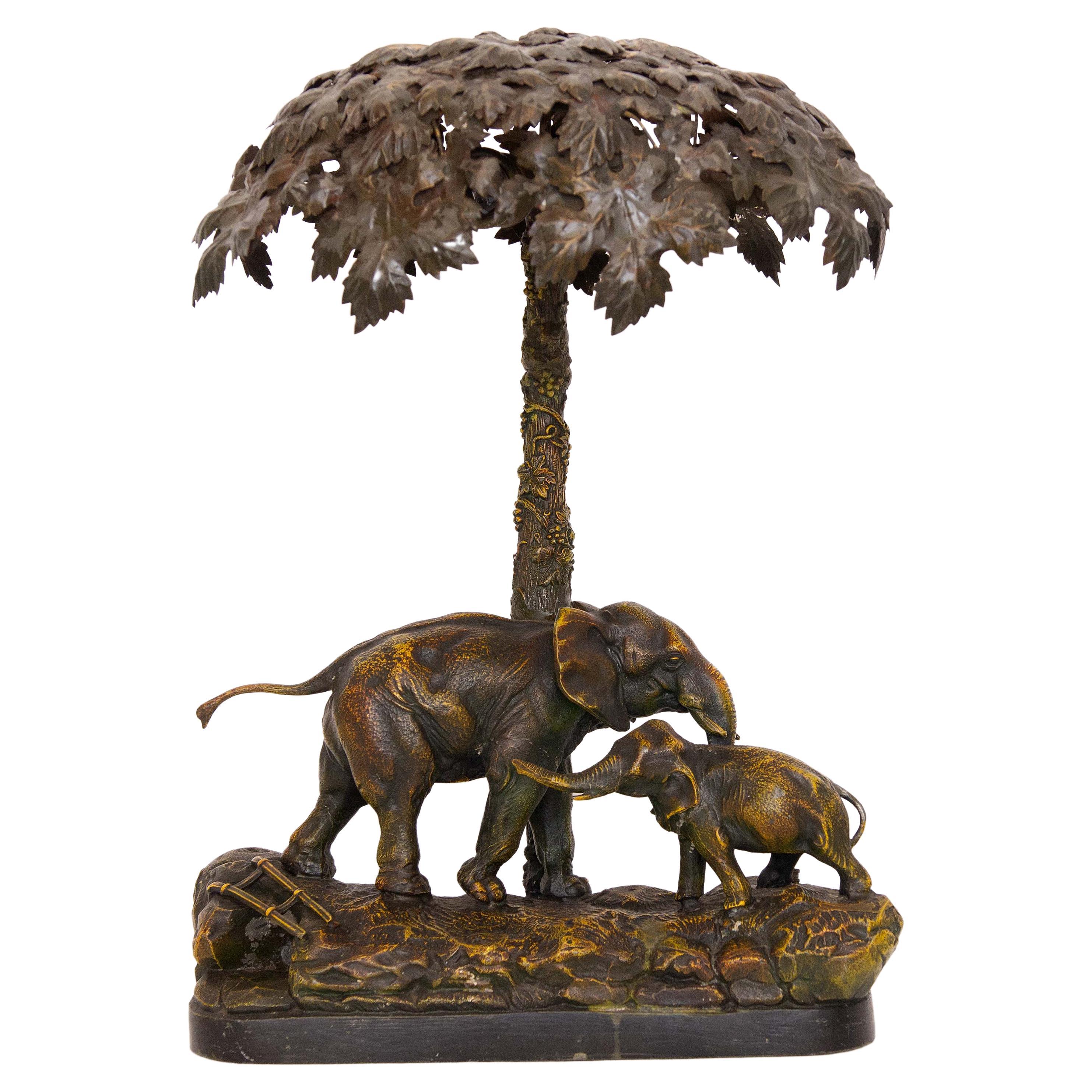 Austrian Elephant Sculpture Lamp Early 20th Century