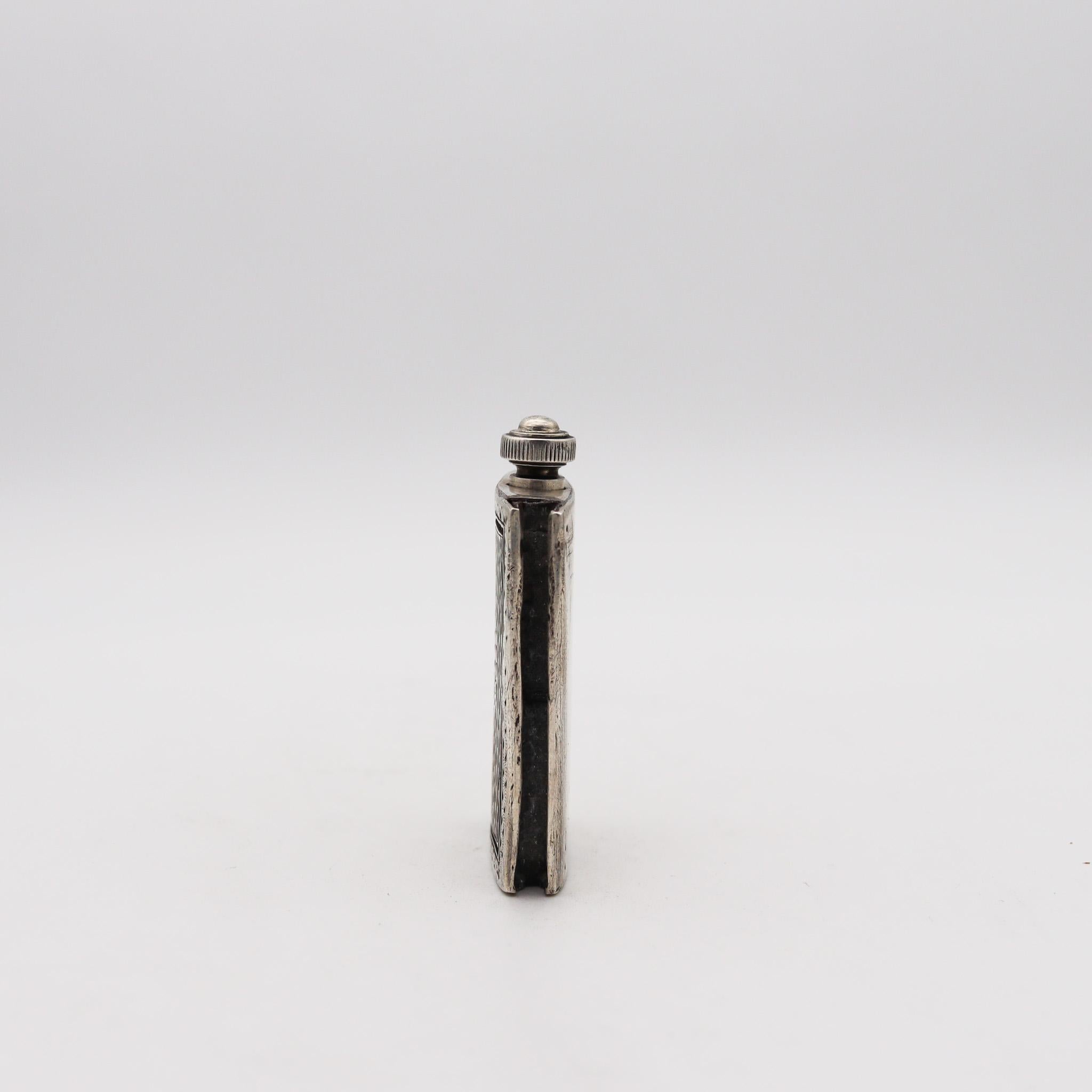 Austrian Empire 1872 Touch Tip Petrol Striker Pre-Lighter Sterling Silver by TCW In Excellent Condition For Sale In Miami, FL