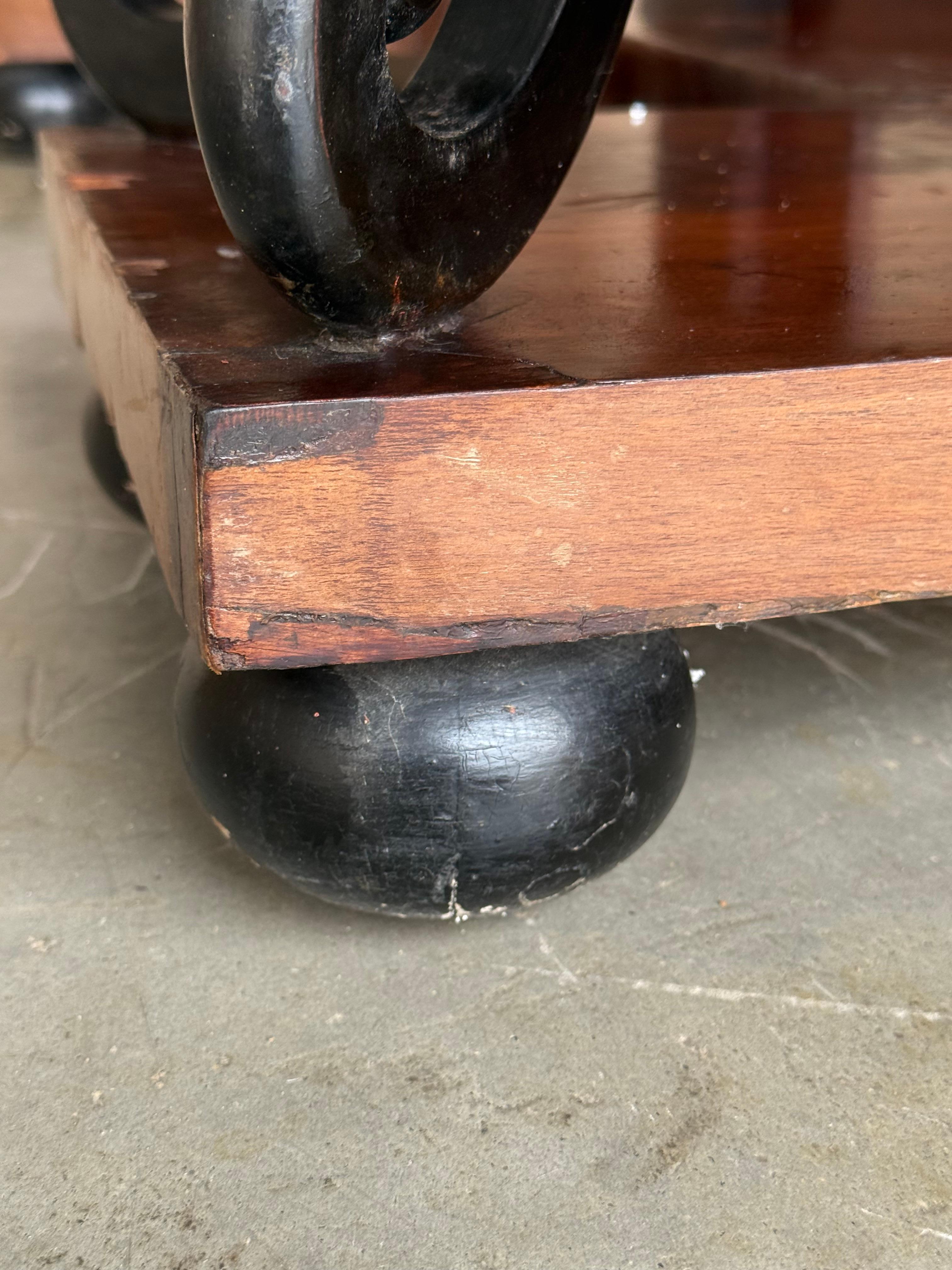Austrian Empire Console Table with back mirror and Swan Pedestals For Sale 6