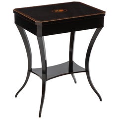 Austrian Empire Fruitwood, Stenciled and Ebonized Side Table, circa 1820s