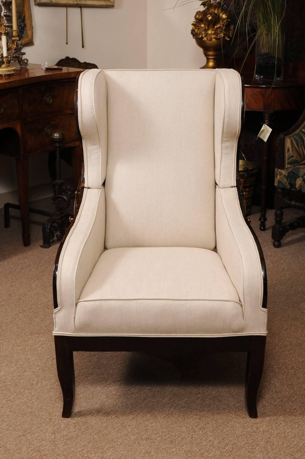 Austrian Empire Mahogany Bergere Recliner, Early 19th Century 6