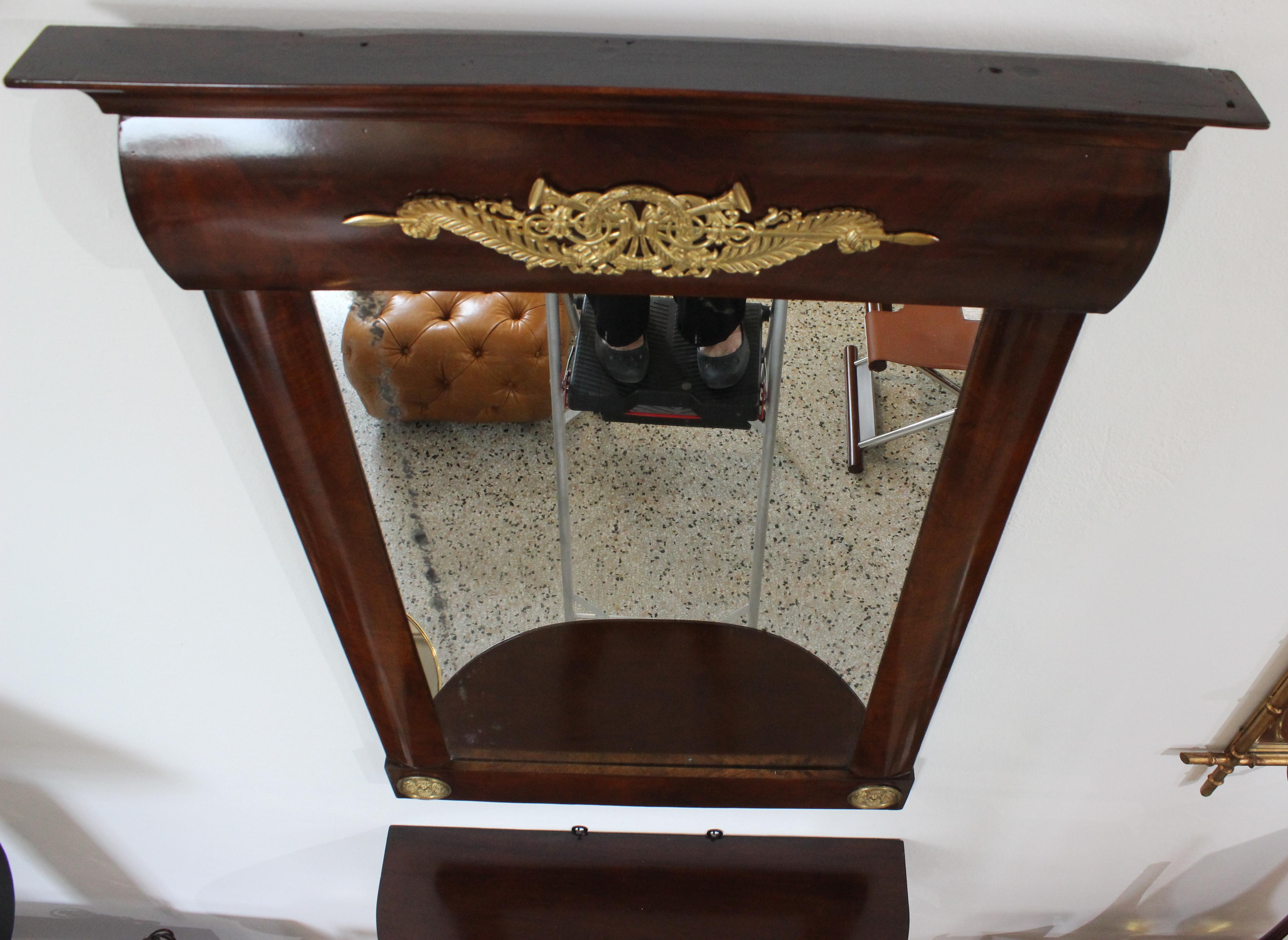 Bronze Console et miroir de style Empire autrichien  en vente