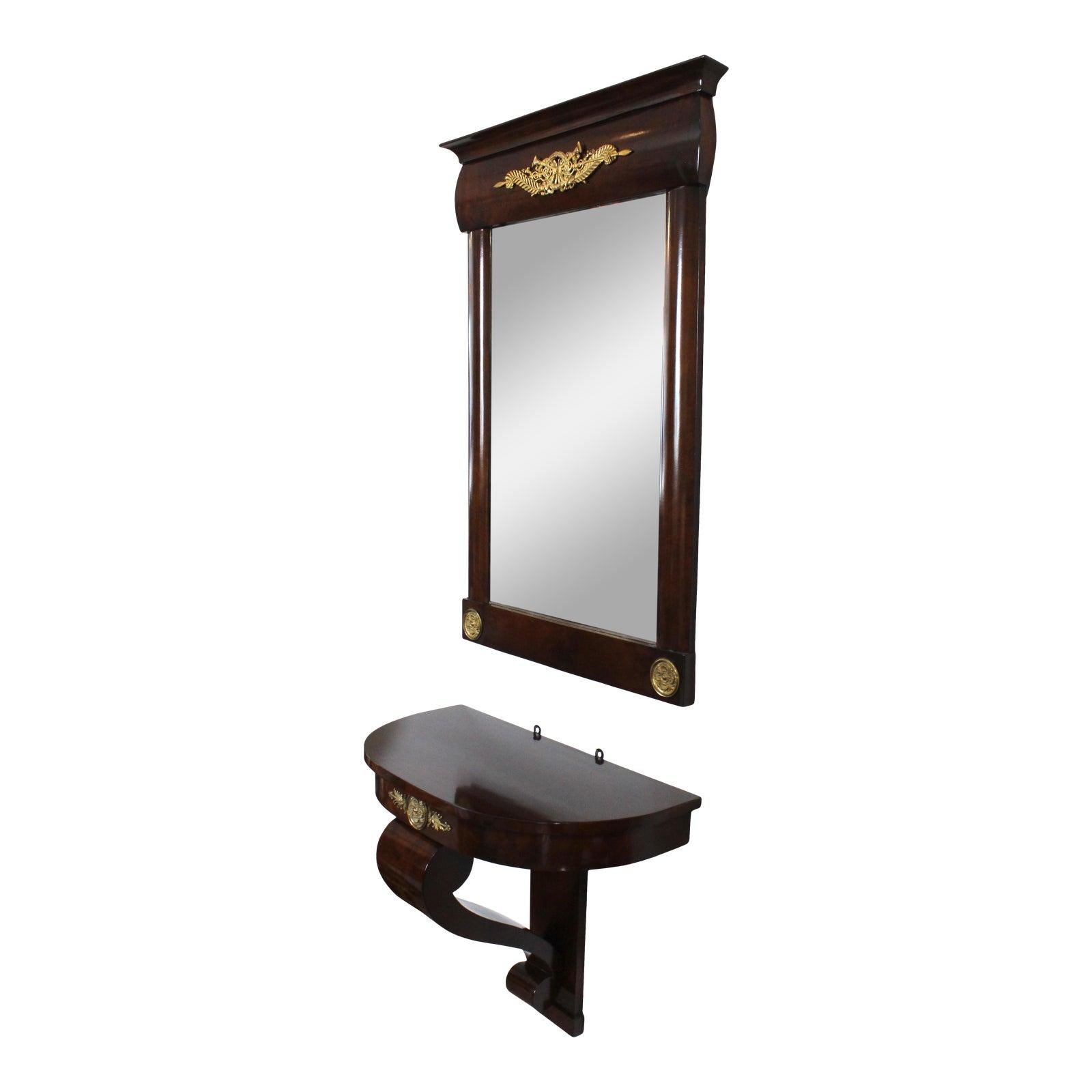 Austrian Empire Style Console and Mirror  For Sale