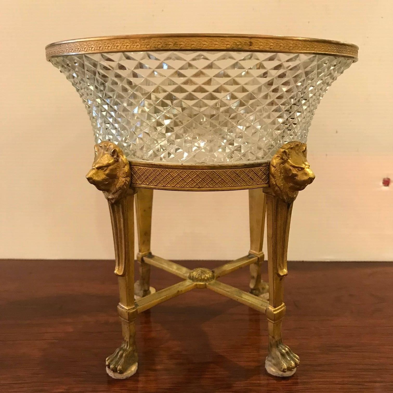 Austrian Empire Style Gilt Bronze Mounted Crystal Centrepiece 1