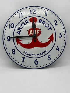 Austrian Enameled Wall Clock Anchor Bread 1920