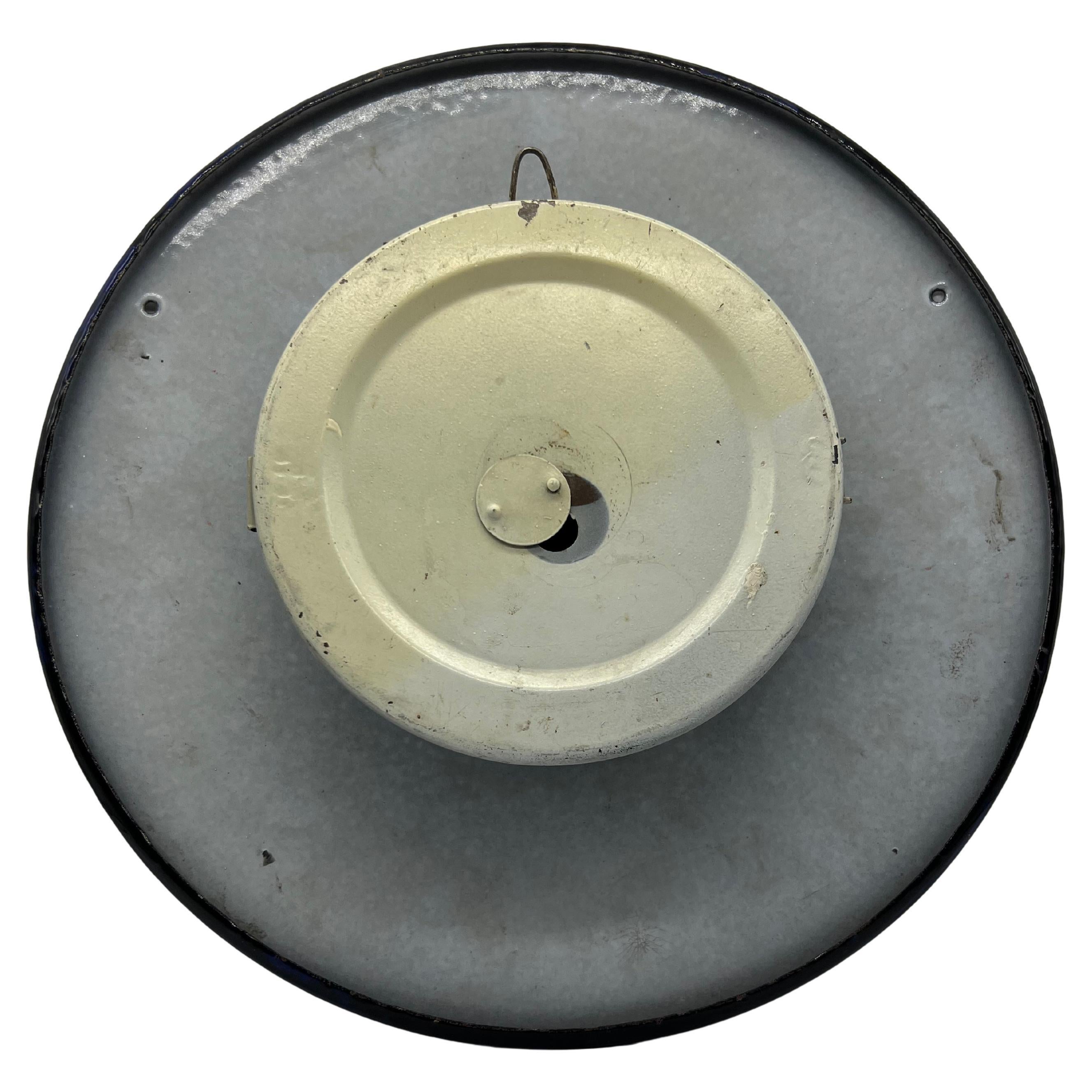 Enameled advertising clock from Austria, 1920s/1930s, function not tested.