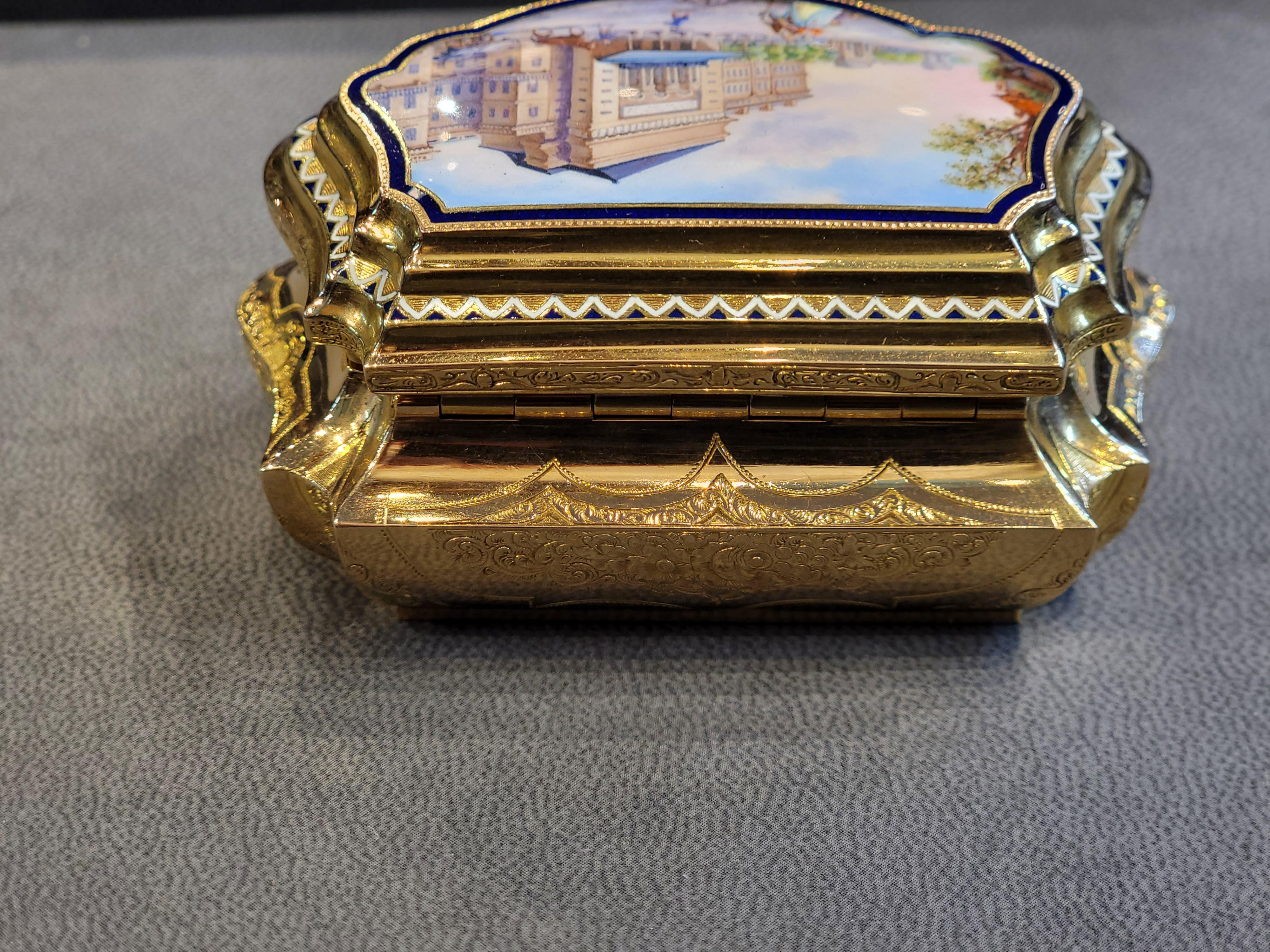 Austrian Enamelled 18k Gold Snuff Box 6