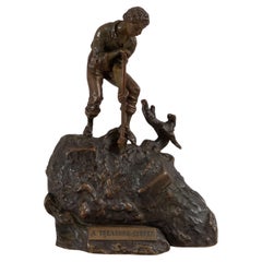 Austrian Erotic and Naughty Bronze "Treasure Seeker" Carl Kauba, Boy Finds Gold!
