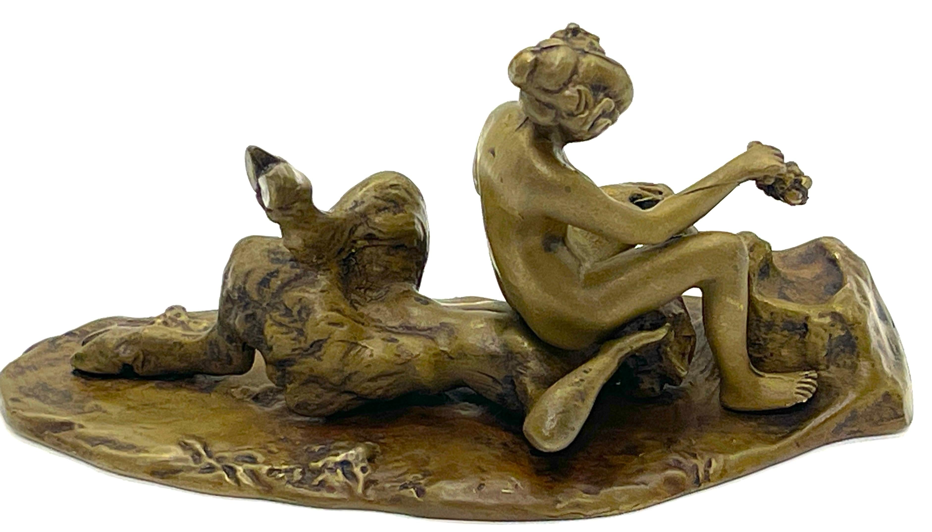 Austrian Erotic Bronze Nymph & Satyr, Style of Bergman  For Sale 2