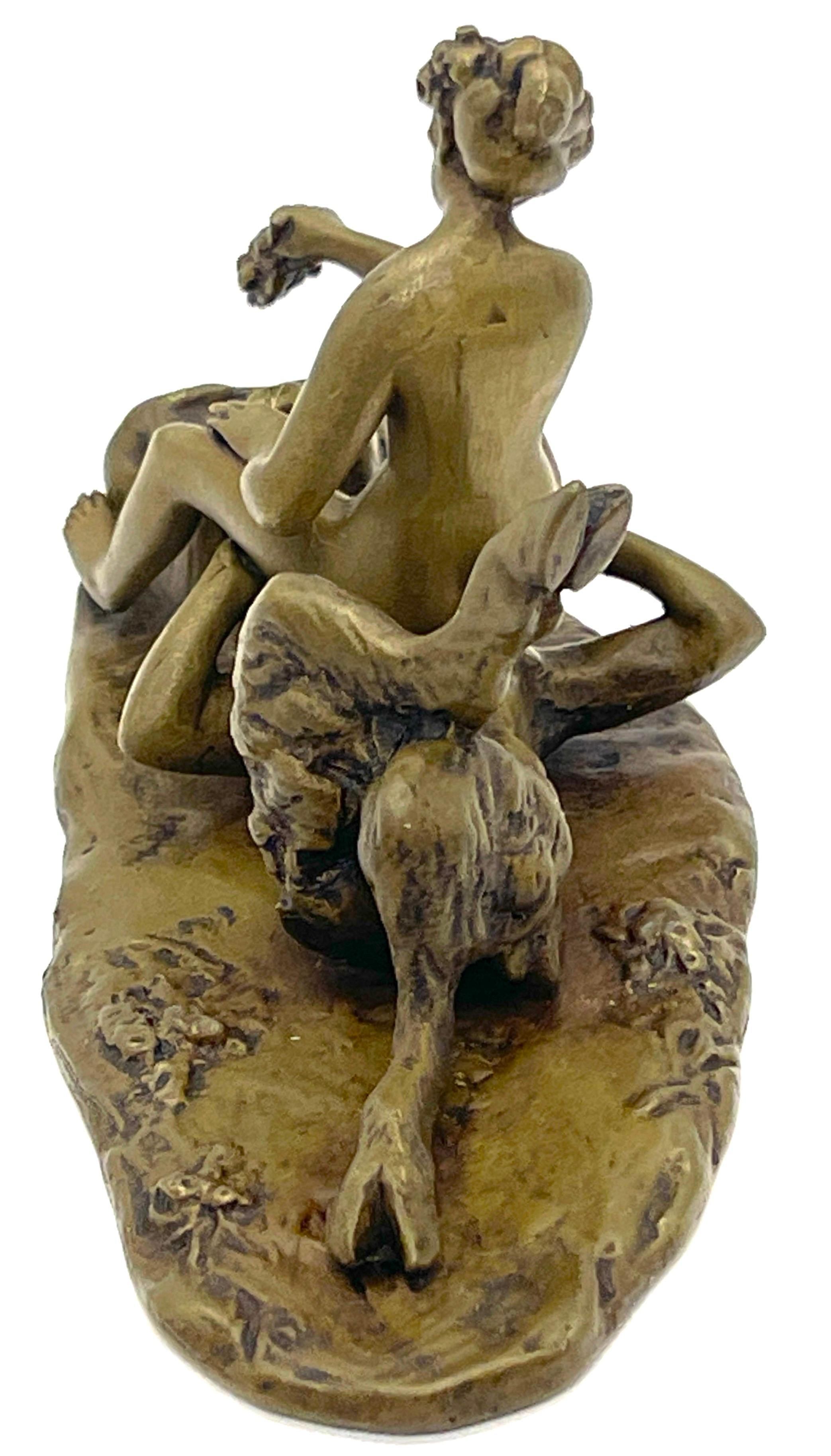 Austrian Erotic Bronze Nymph & Satyr, Style of Bergman  For Sale 3