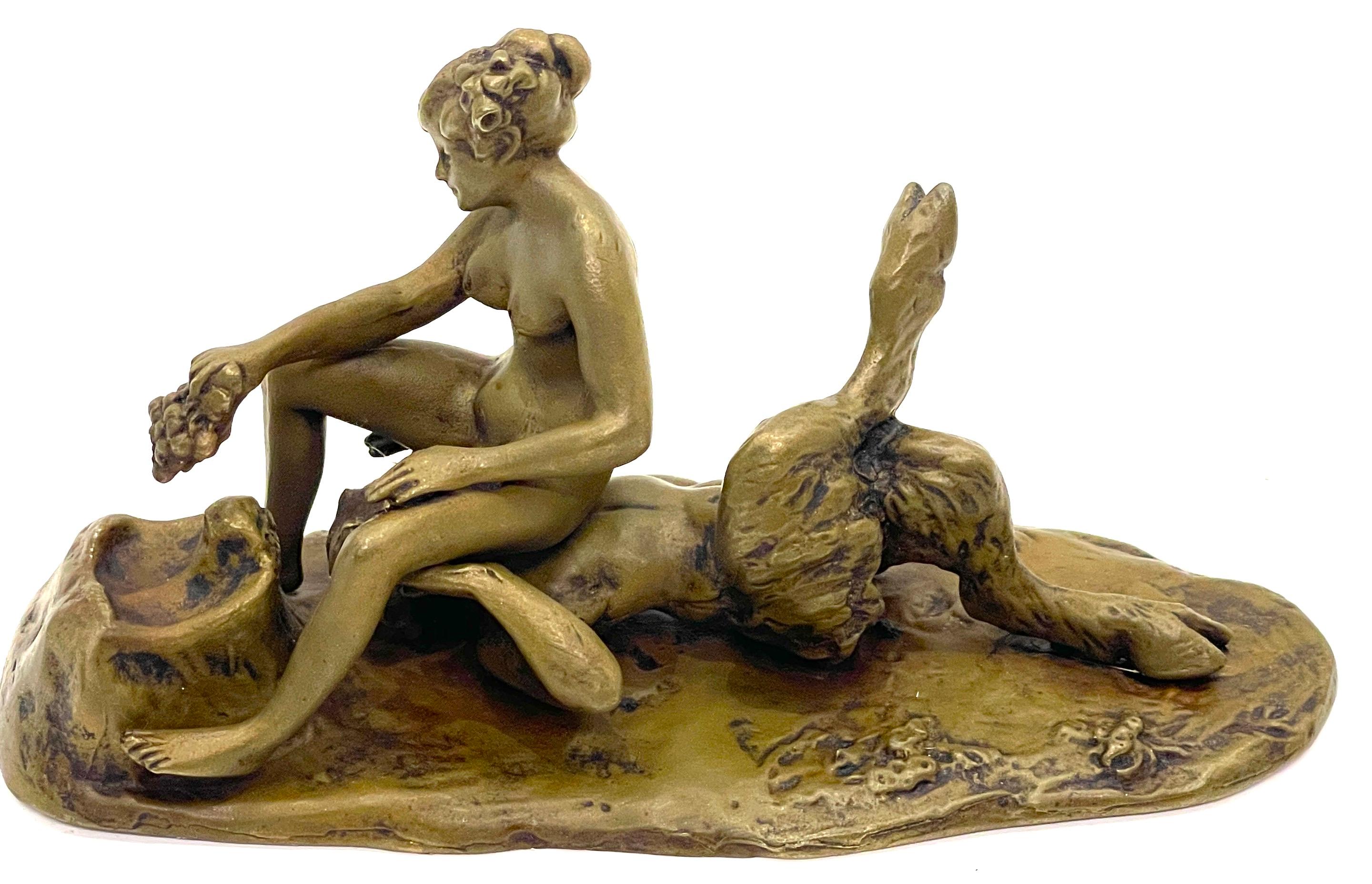 Austrian Erotic Bronze Nymph & Satyr, Style of Bergman  For Sale 4