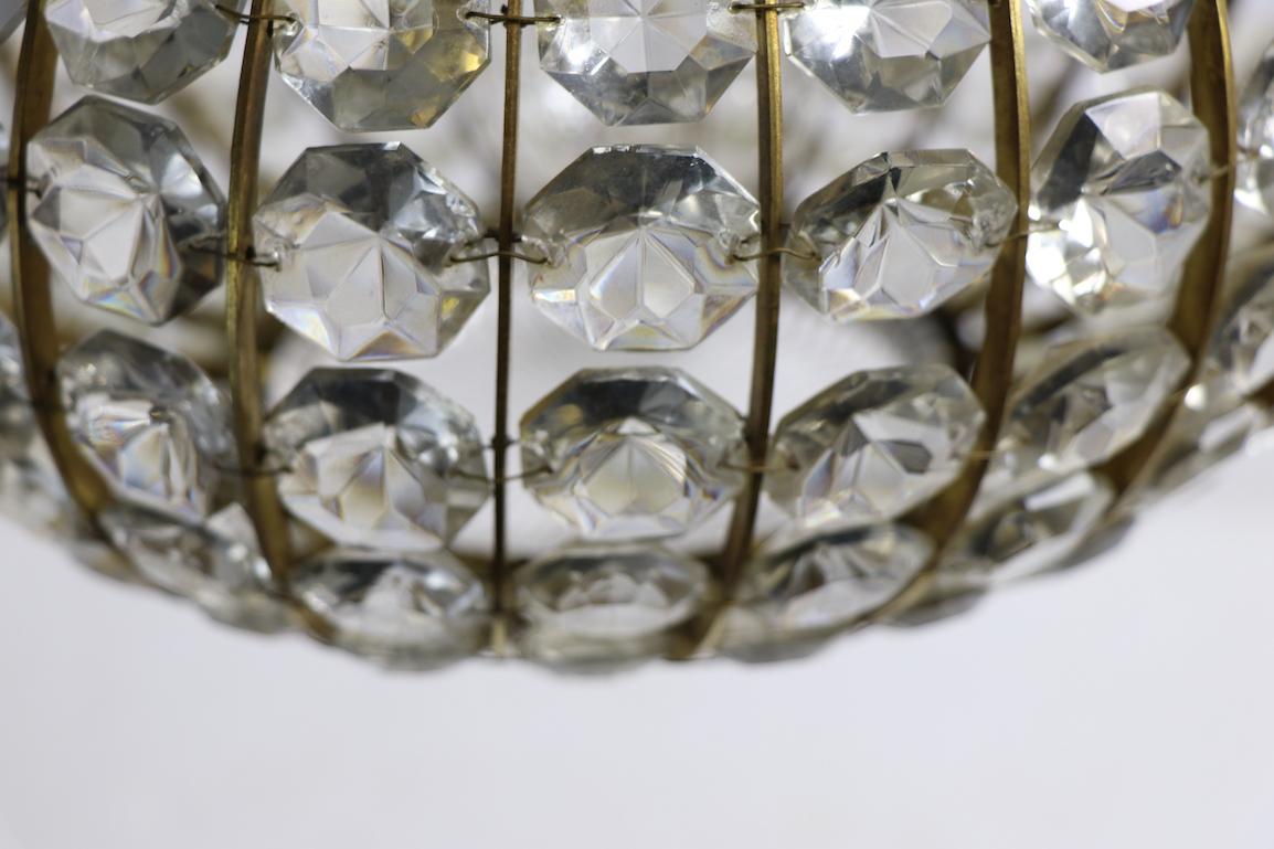 Austrian Faceted Crystal Chandelier For Sale 4