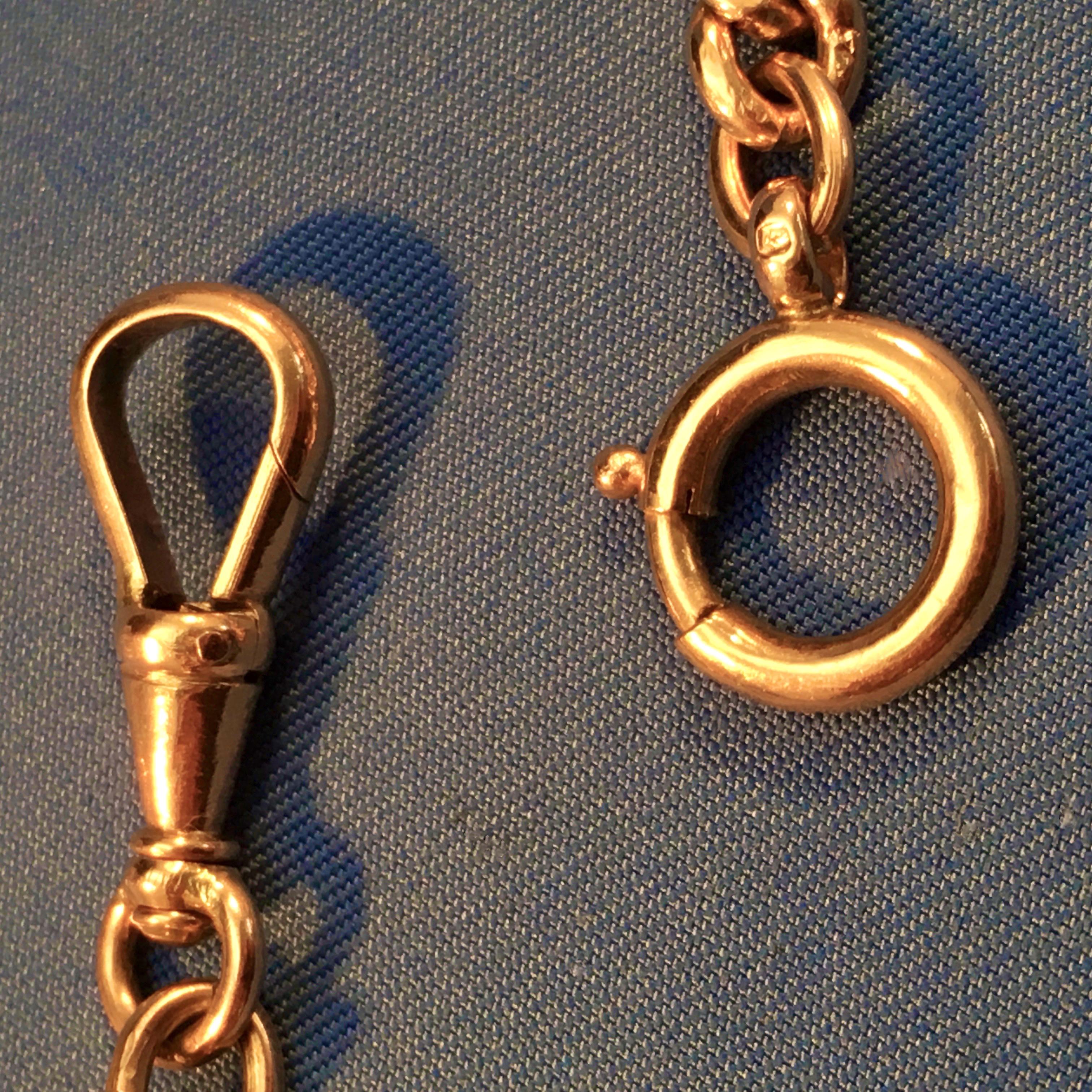 Austrian Fetter & Curb Pocket Watch Chain in Rose Gold, circa 1872-1922 5