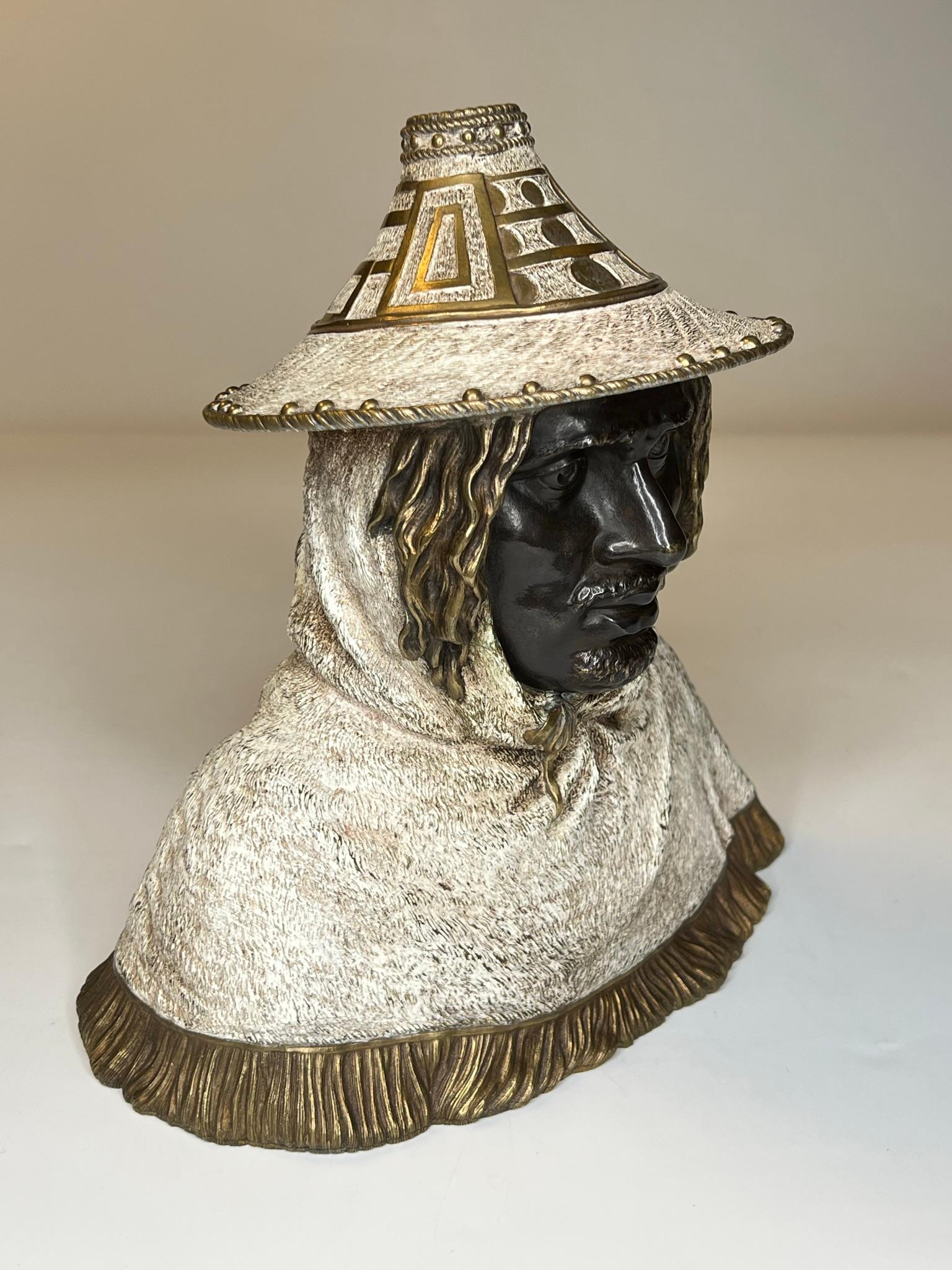 Austrian Figural Bronze Tobacco Jar Humidor For Sale 2